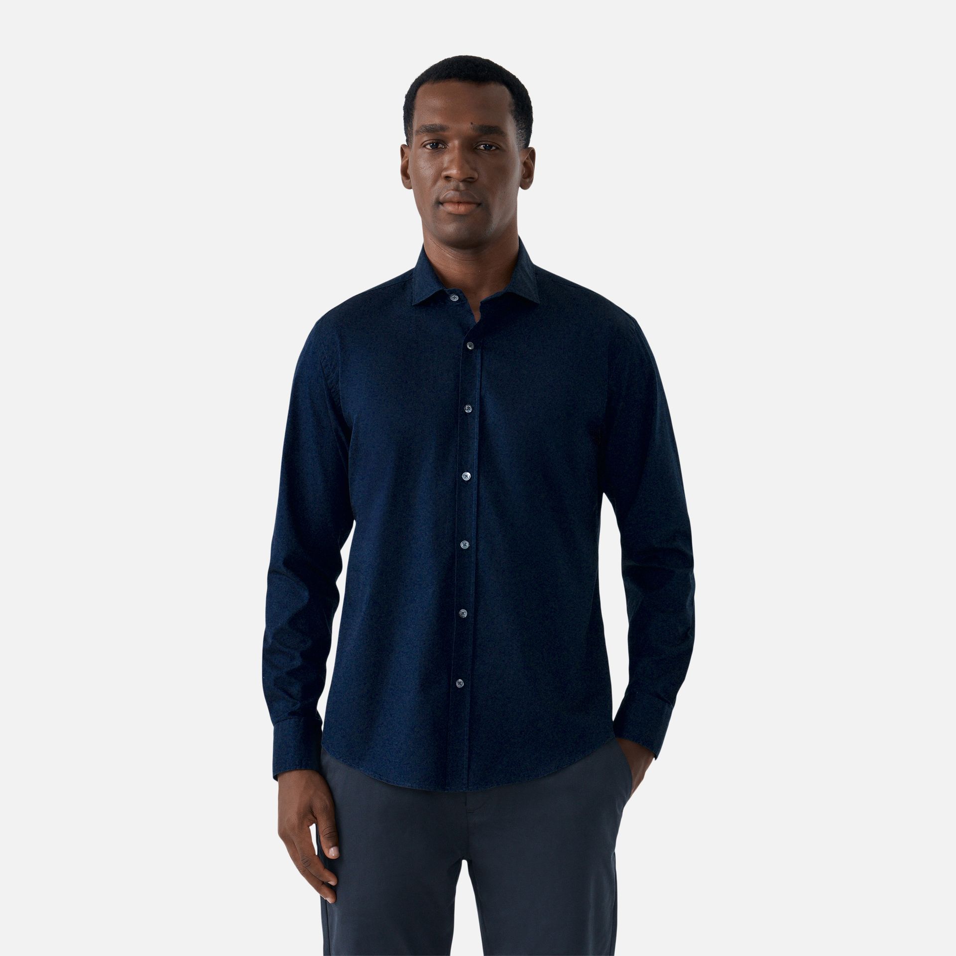 Camisa Chino Azul Marinho Media 1