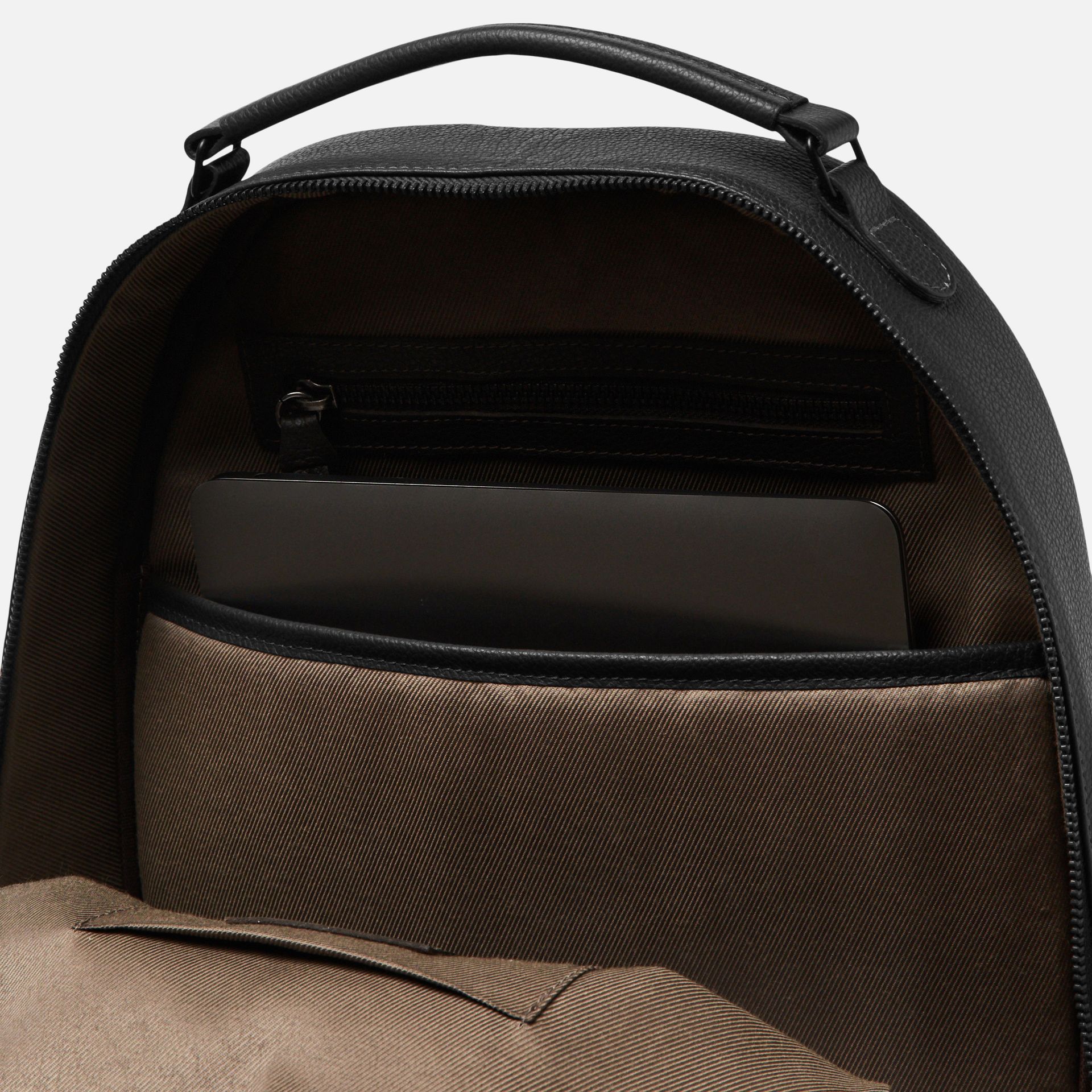 Mochila Couro Oficina Preta