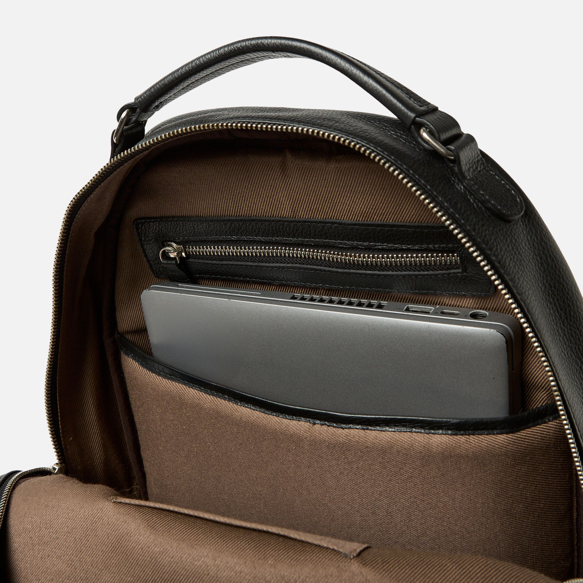 Mochila Couro Oficina Preta