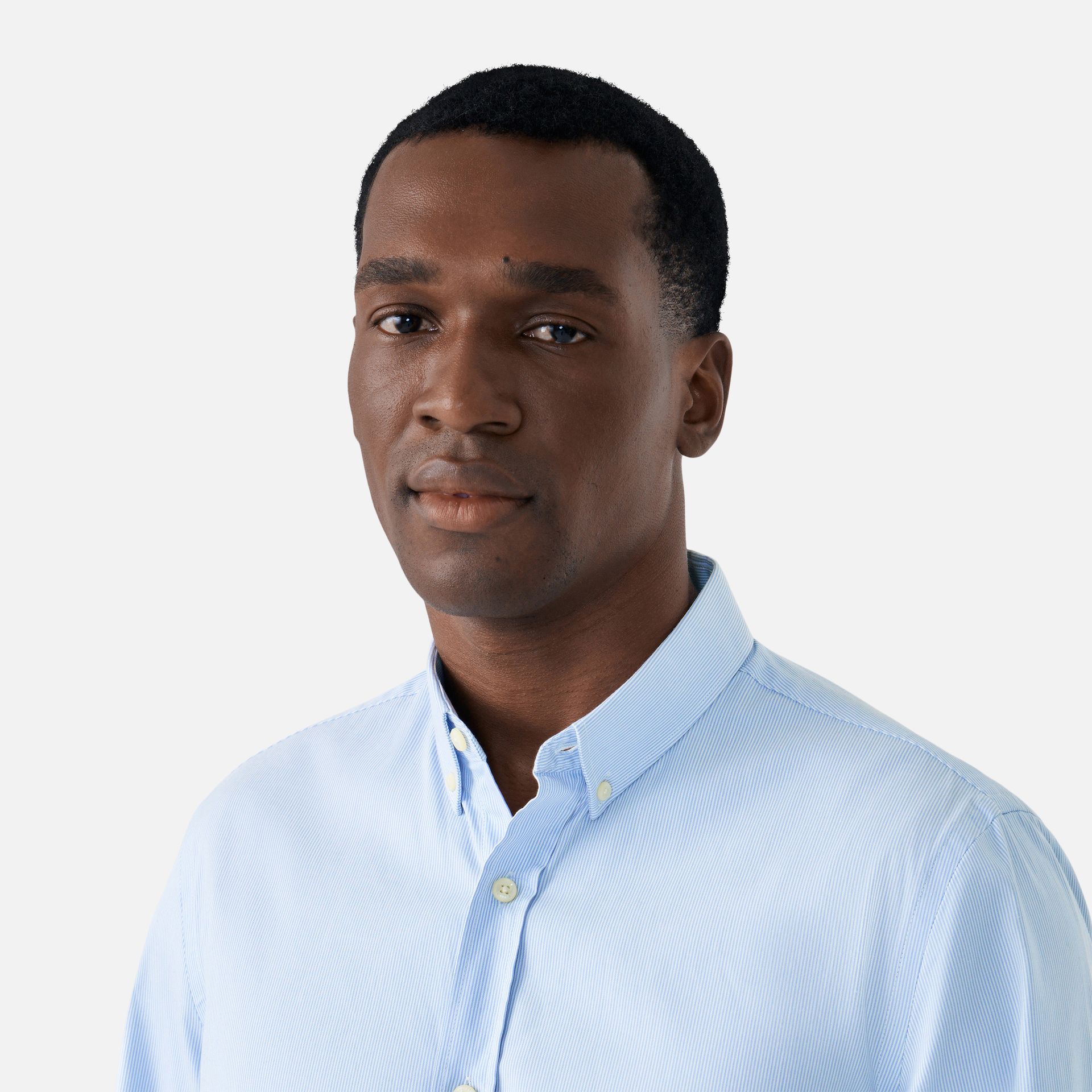 Camisa Oxford Branca e Azul