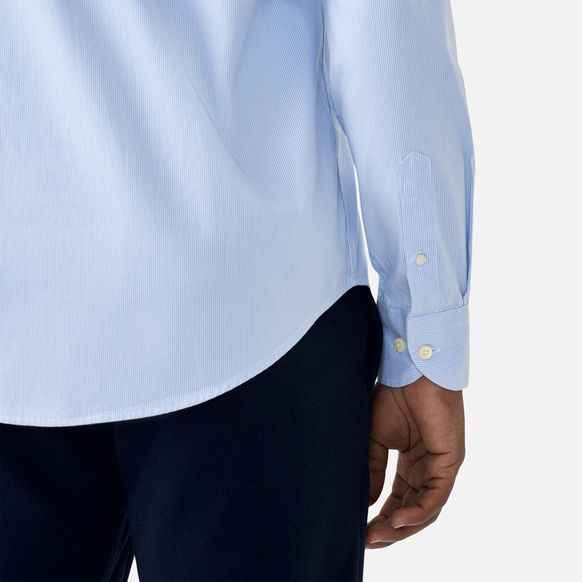 Camisa Oxford Branca e Azul