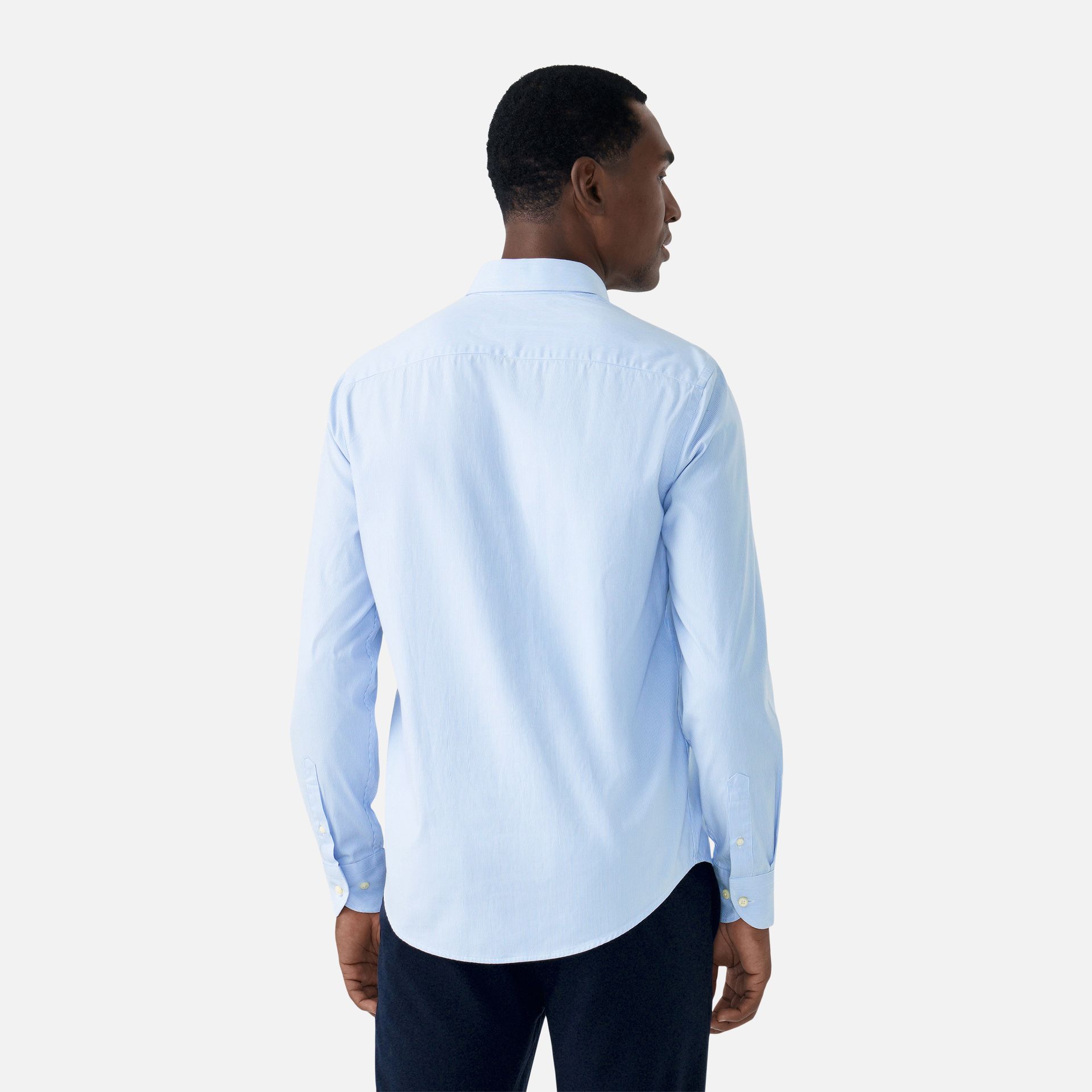 Camisa Oxford Branca e Azul