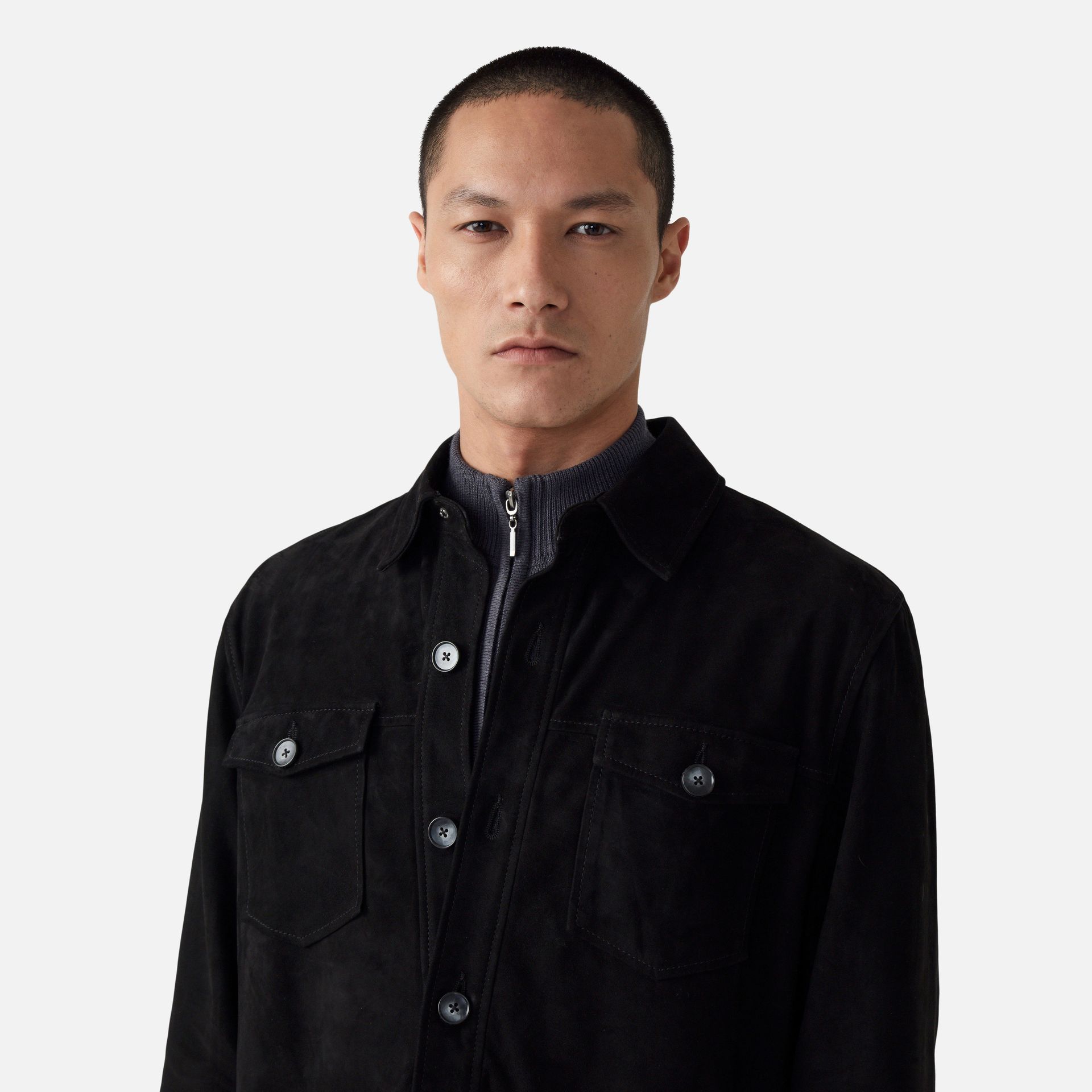Overshirt Couro Clássica Preta