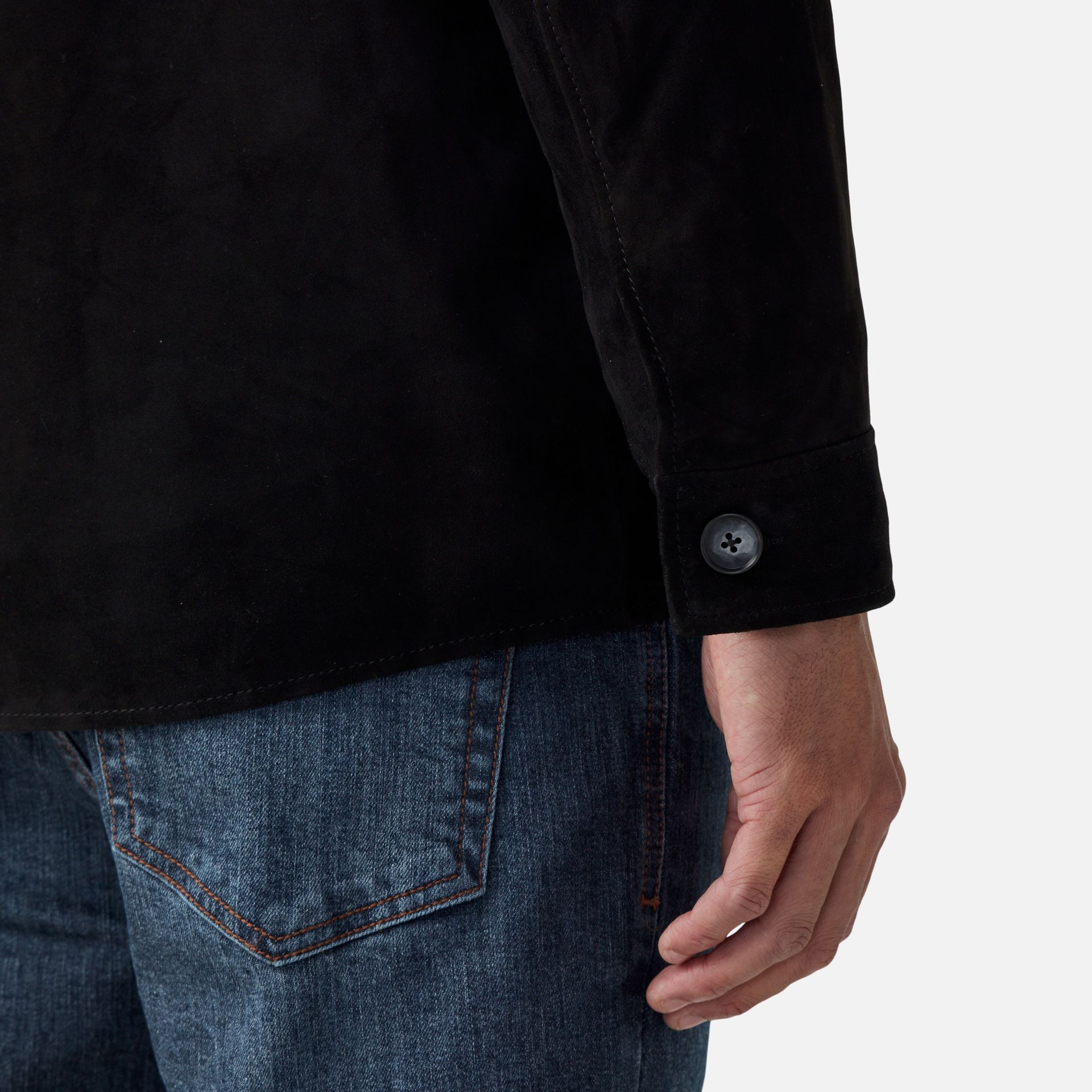 Overshirt Couro Clássica Preta Media 4