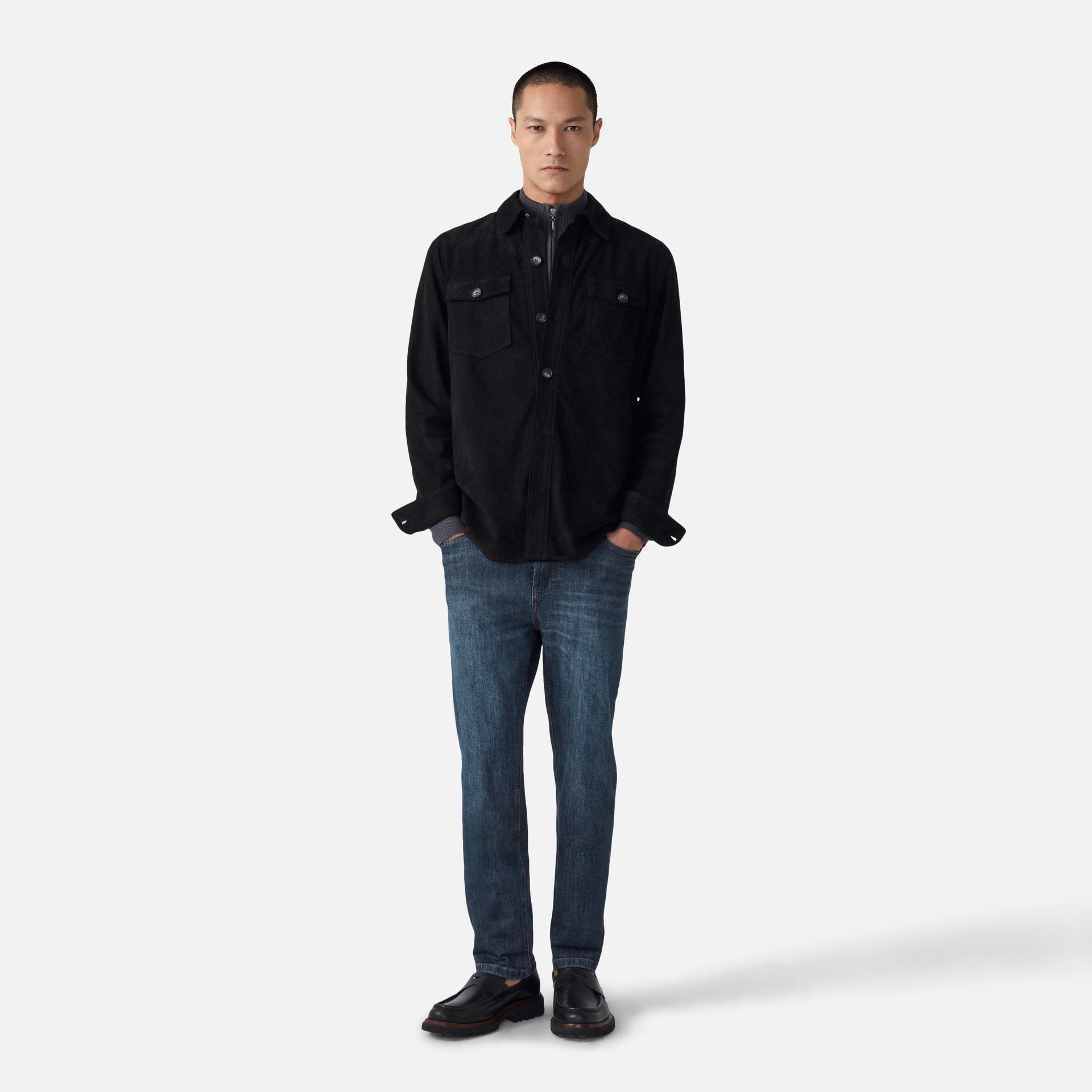 Overshirt Couro Clássica Preta