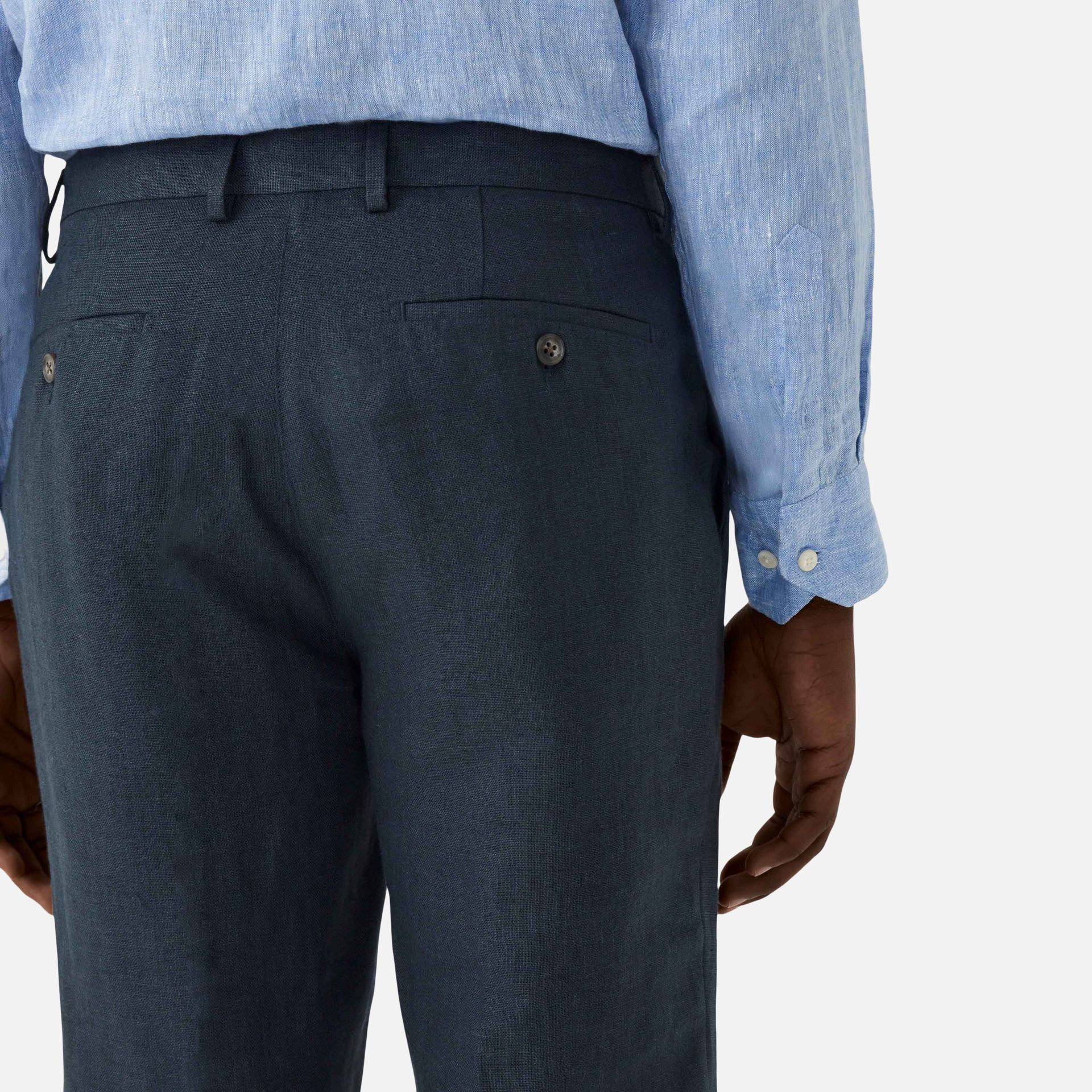 Calça Linho Tailoring Azul Marinho Media 3