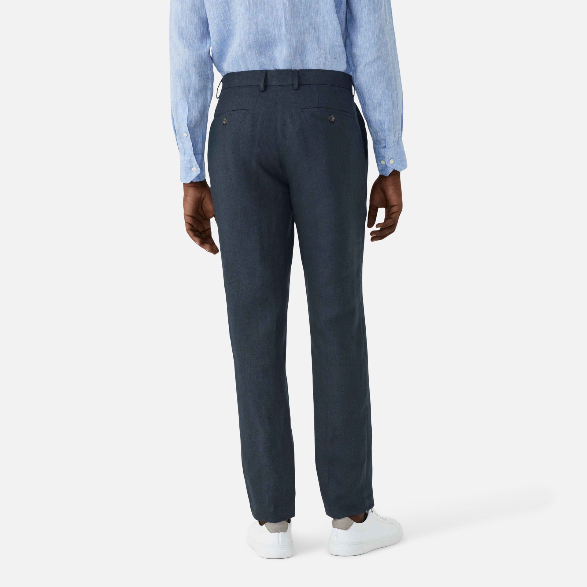 Calça Linho Tailoring Azul Marinho Media 4