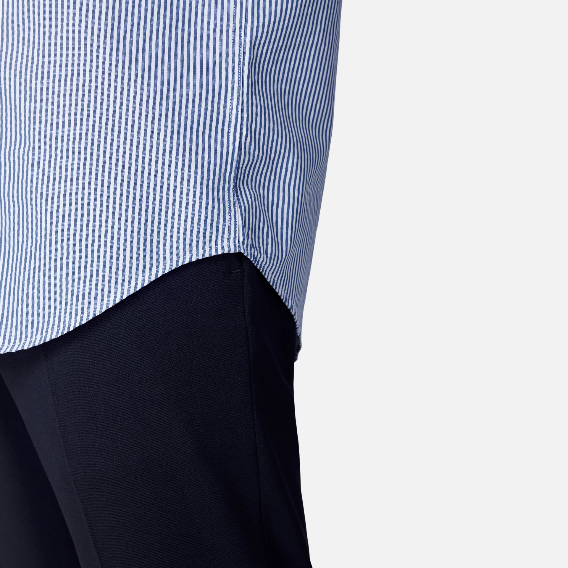 Camisa Oxford Azul e Branca Media 2