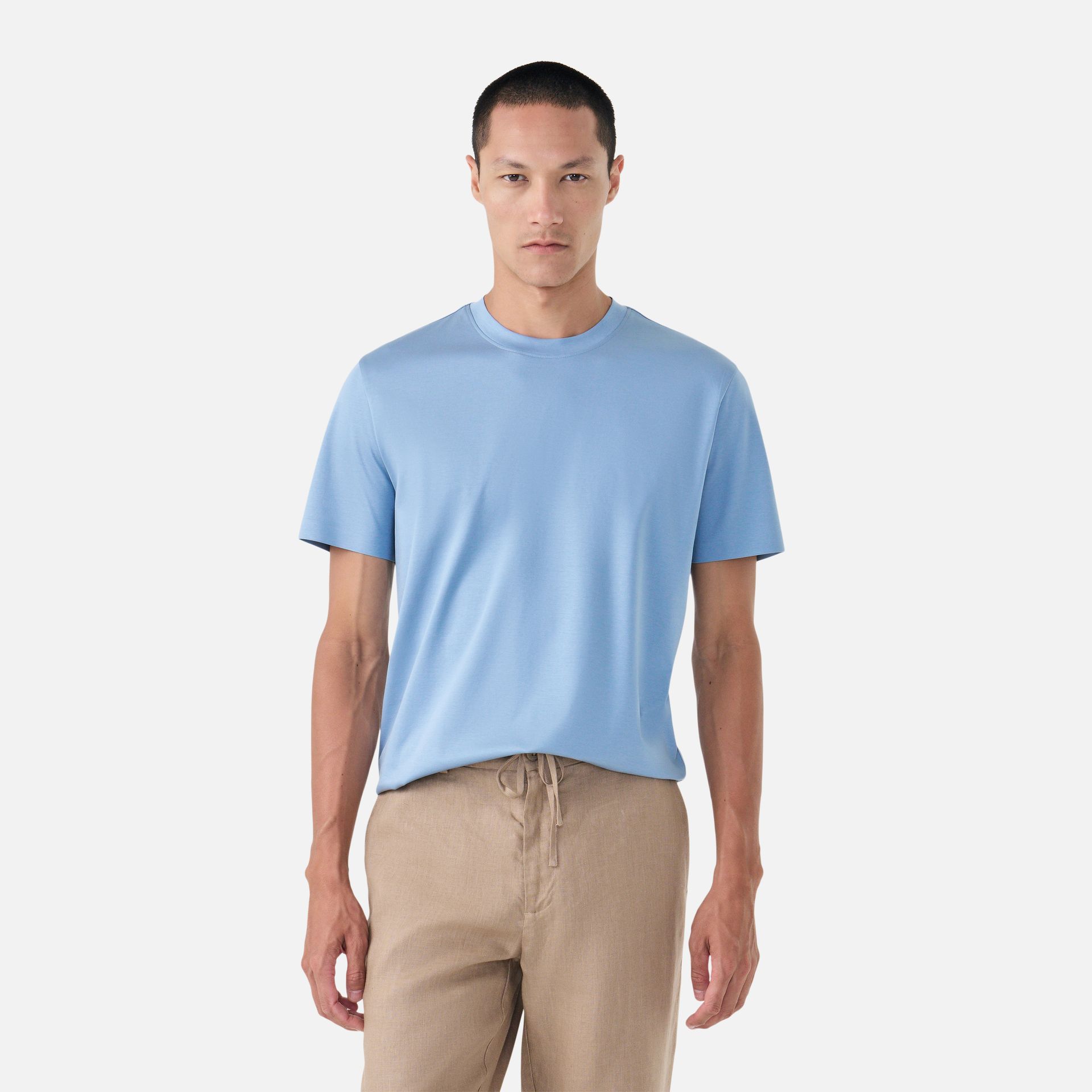 Camiseta Algodão Seda Azul