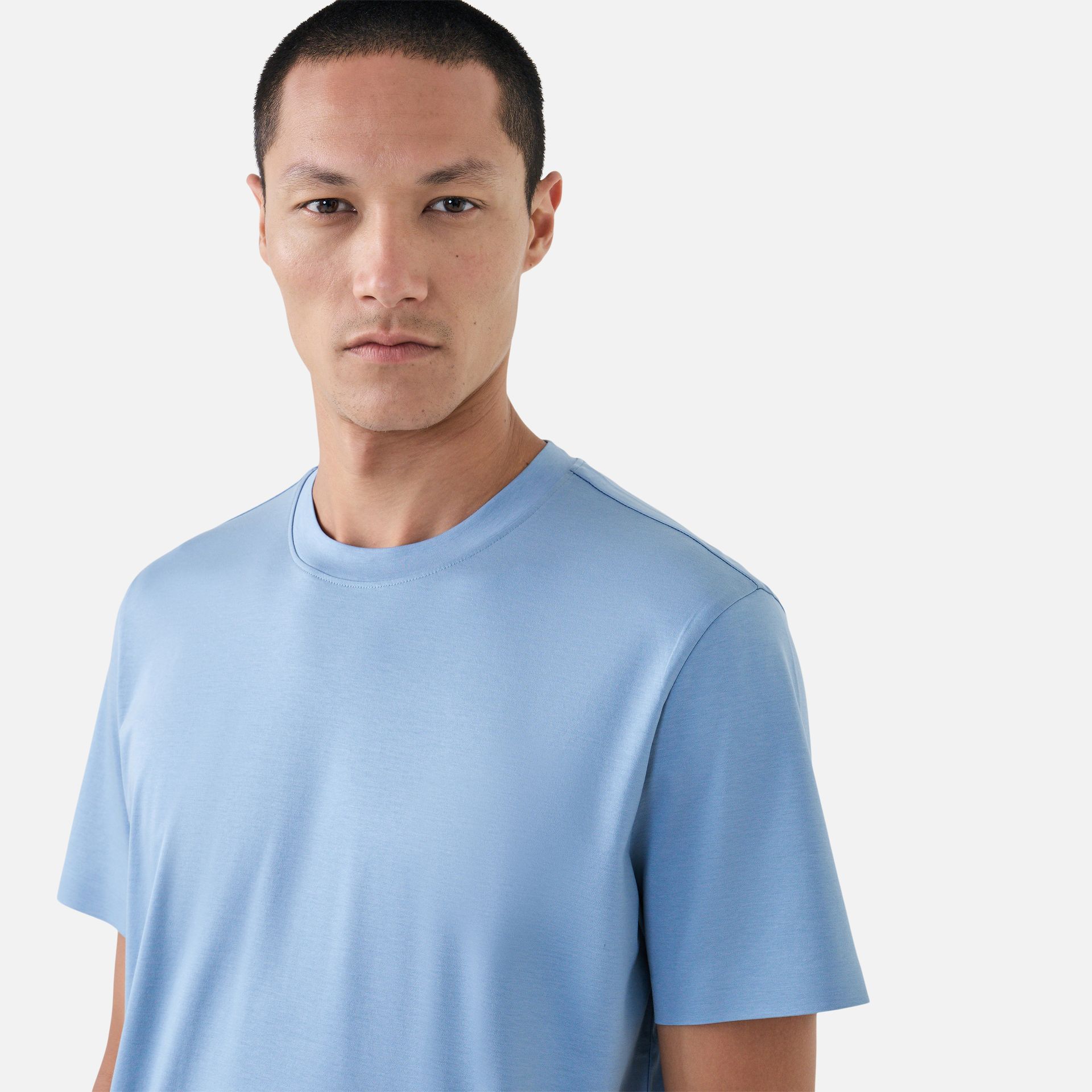 Camiseta Algodão Seda Azul