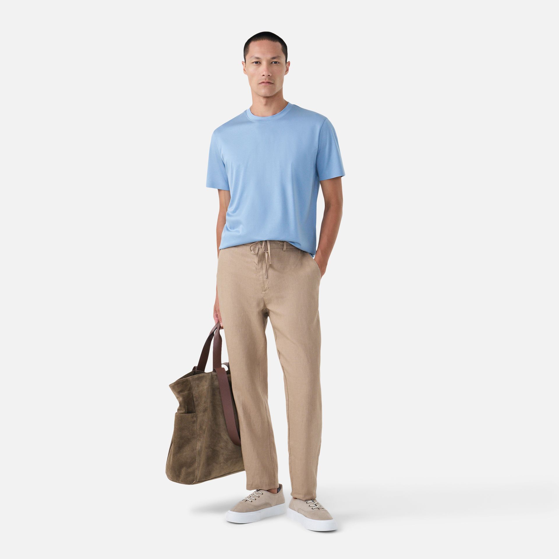 Camiseta Algodão Seda Azul