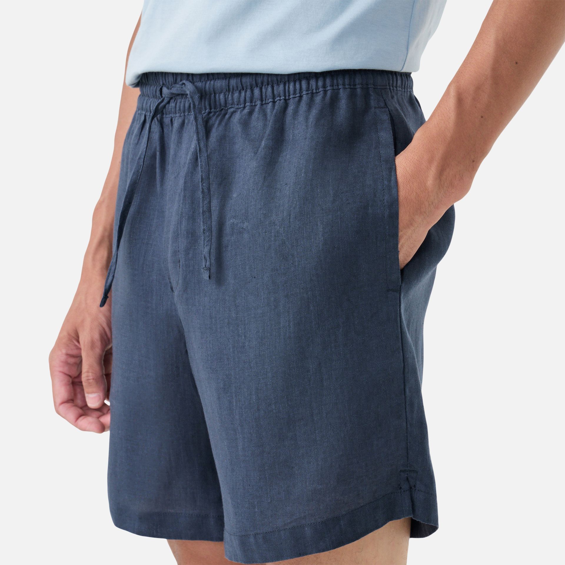 Short Linho Summer Azul Marinho