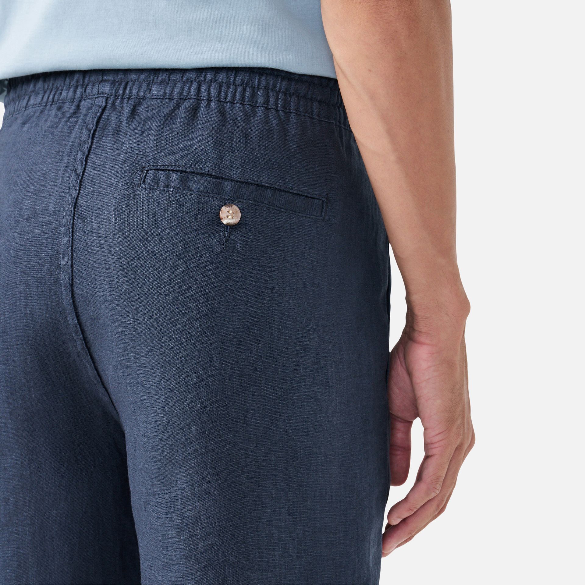 Short Linho Summer Azul Marinho