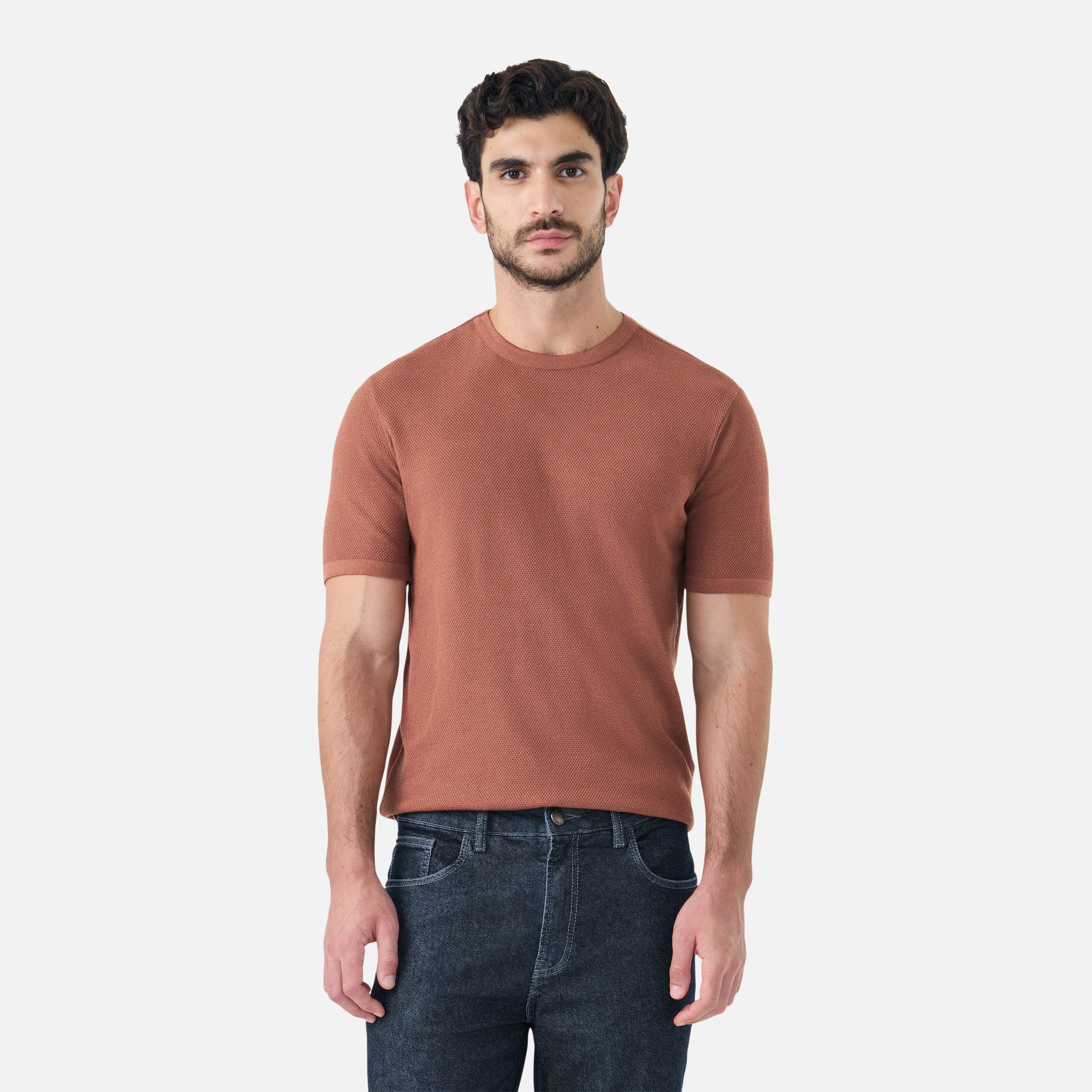 Camiseta Tricot Pinpoint Canela