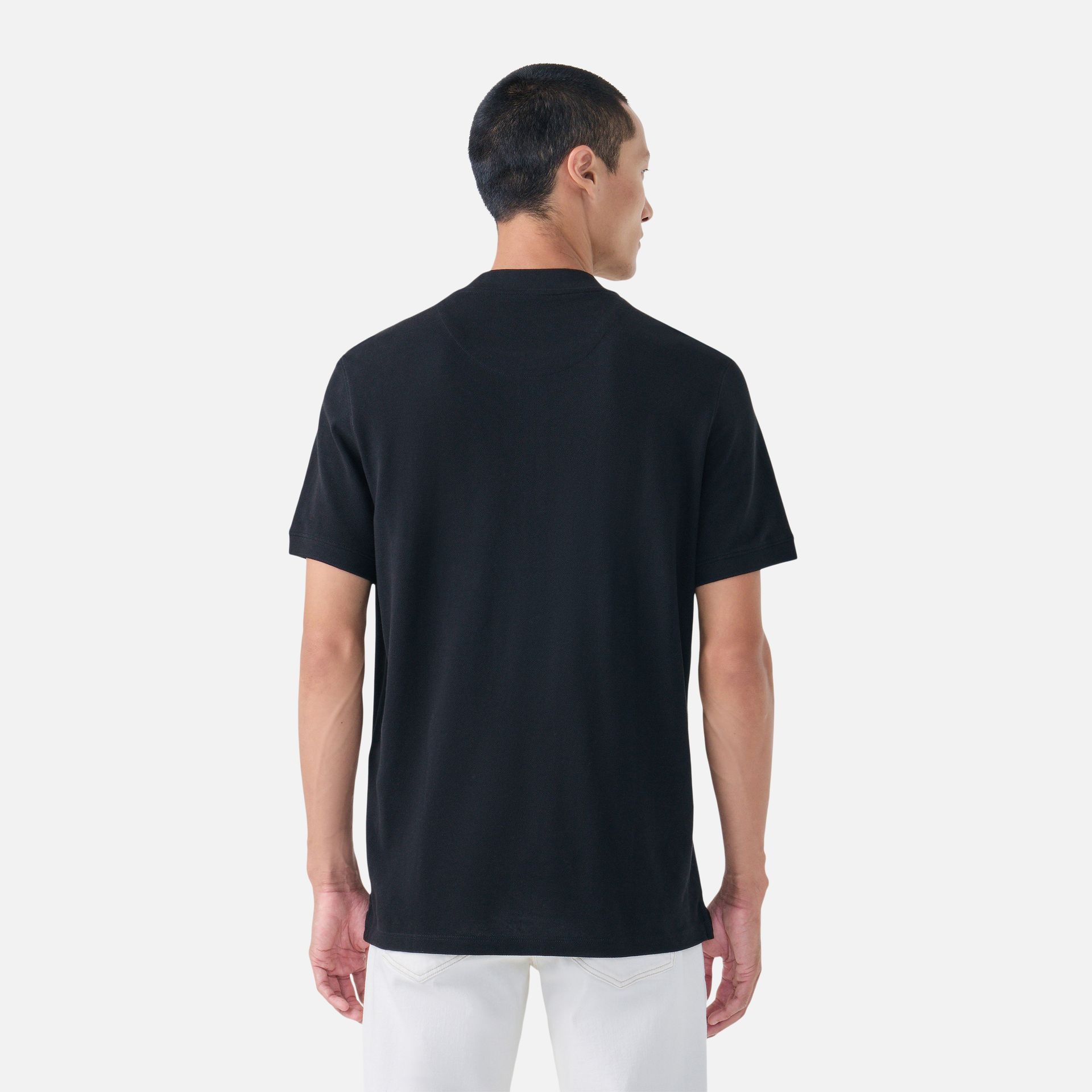 Polo Pima Piquet Zíper Preta