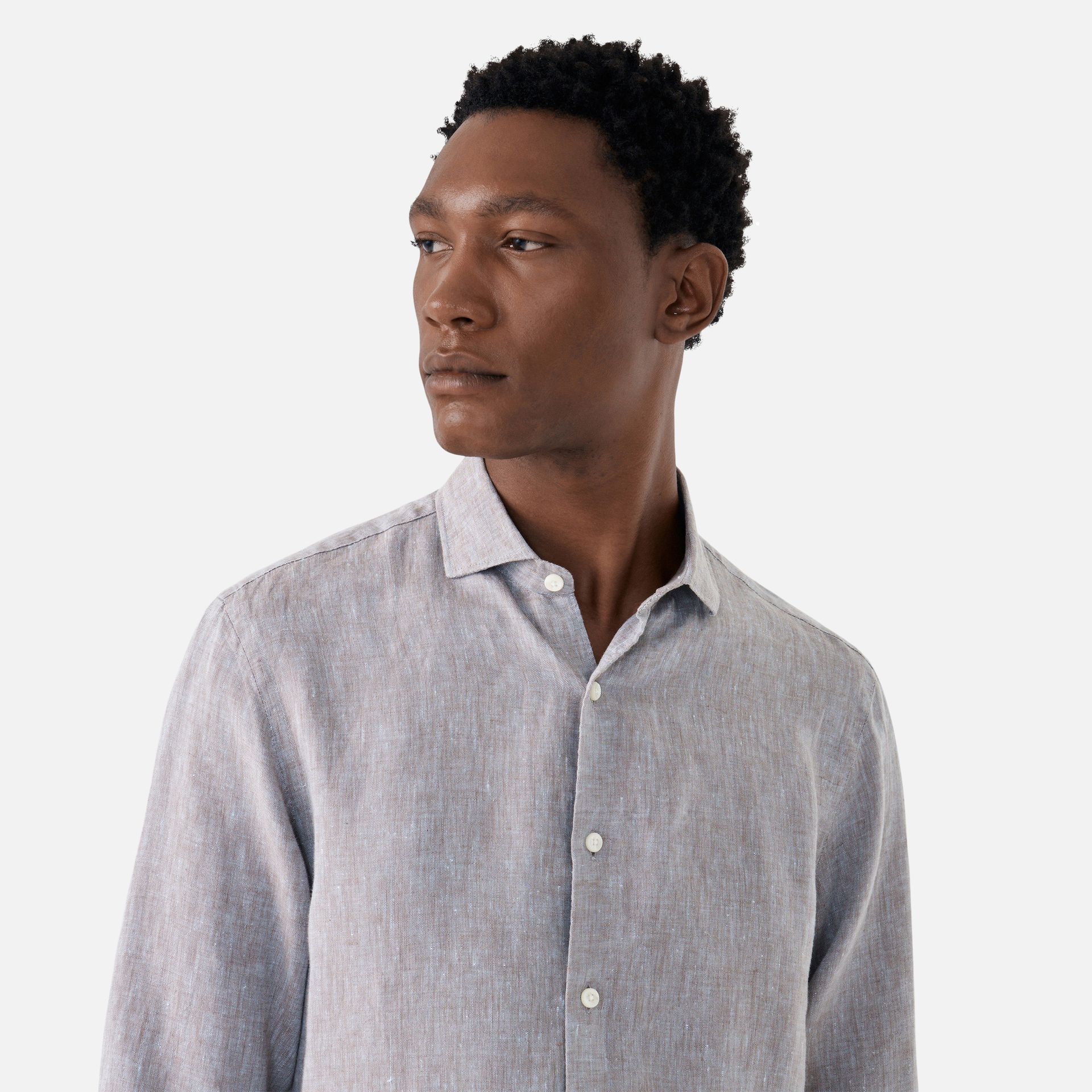 Camisa Linho Gris Media 2
