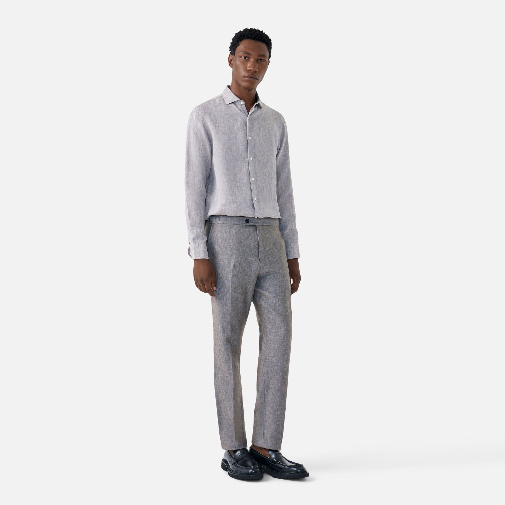 Camisa Linho Gris