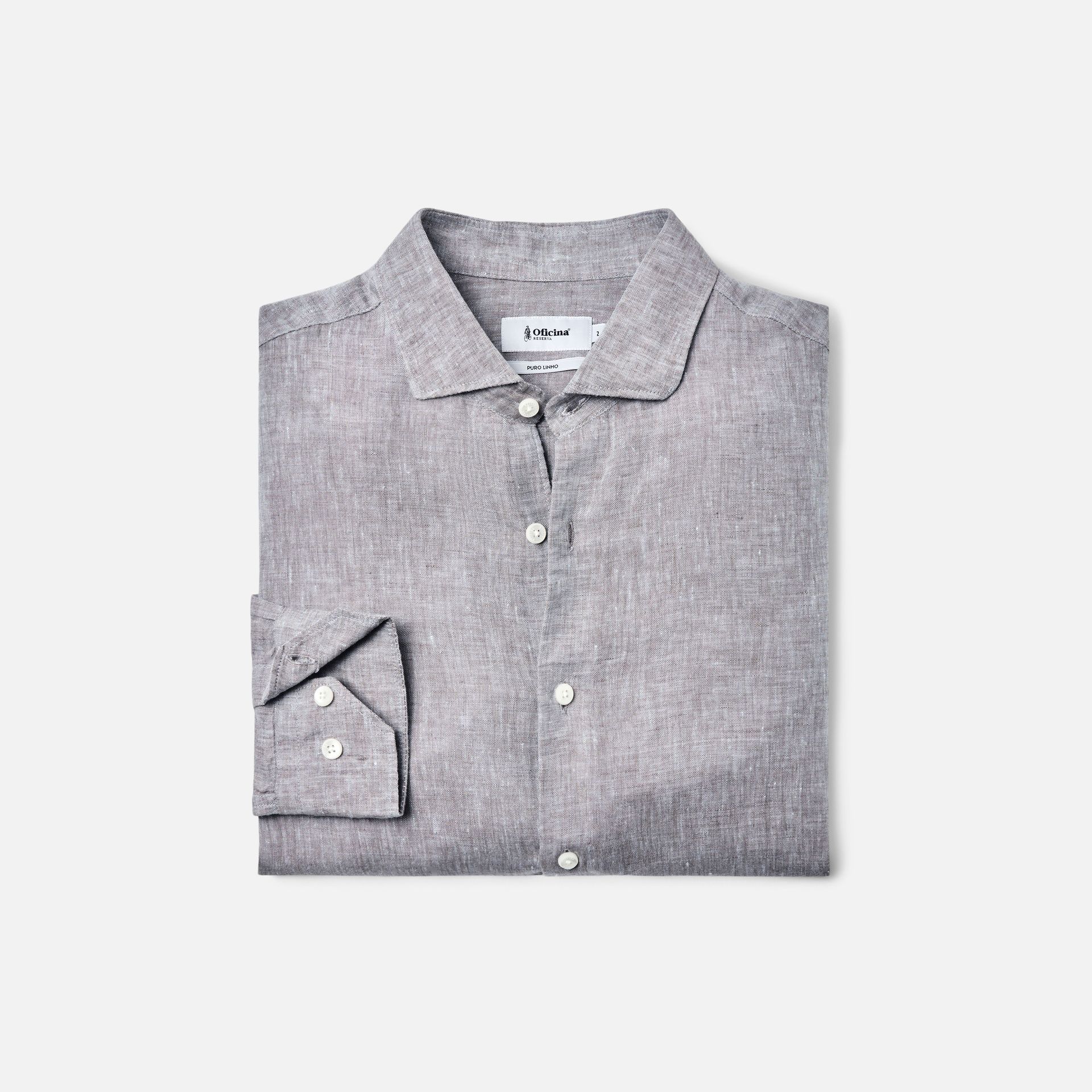 Camisa Linho Gris Media 6