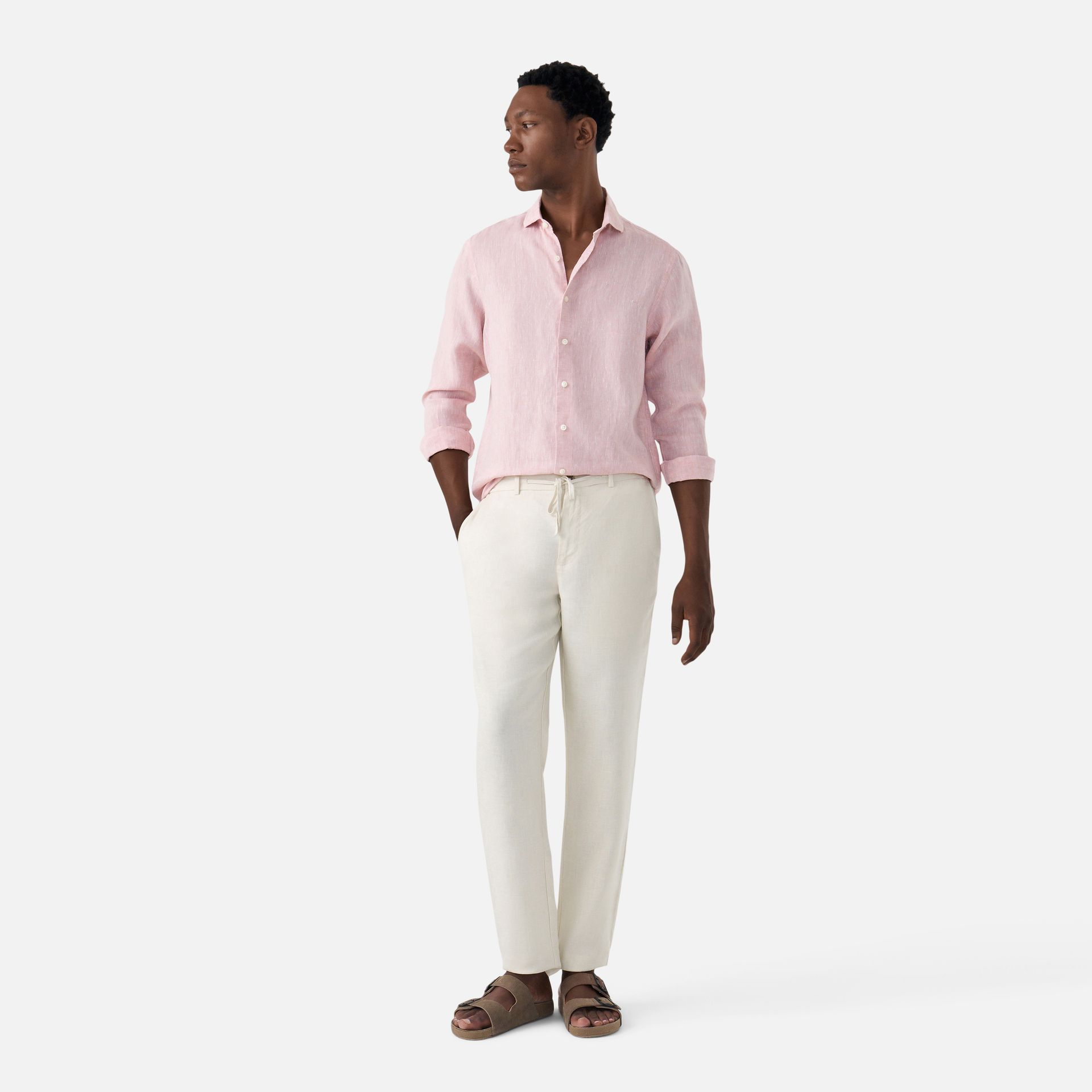 Camisa Linho Rosa Malva - 5