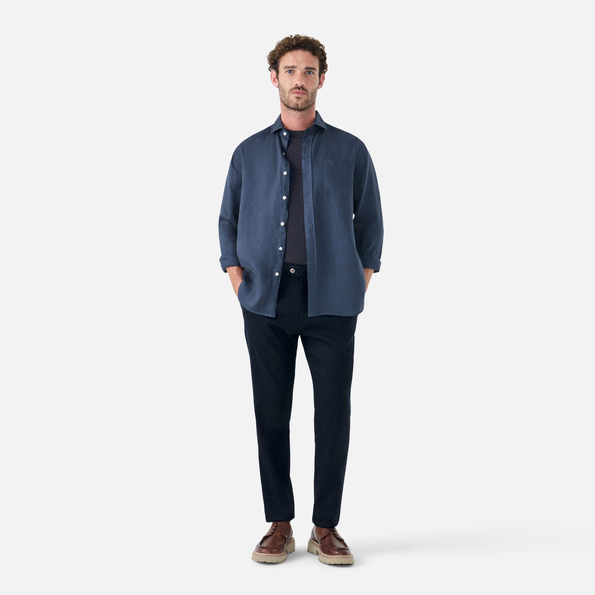 Camiseta Malha Office Azul Marinho