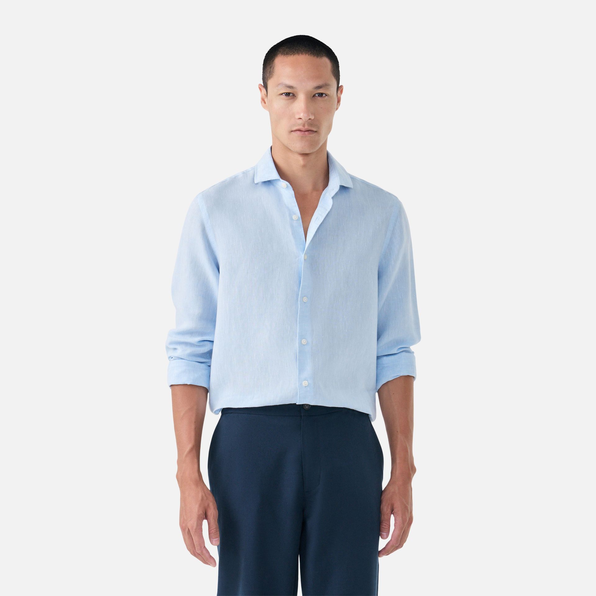 Camisa Linho Azul Claro