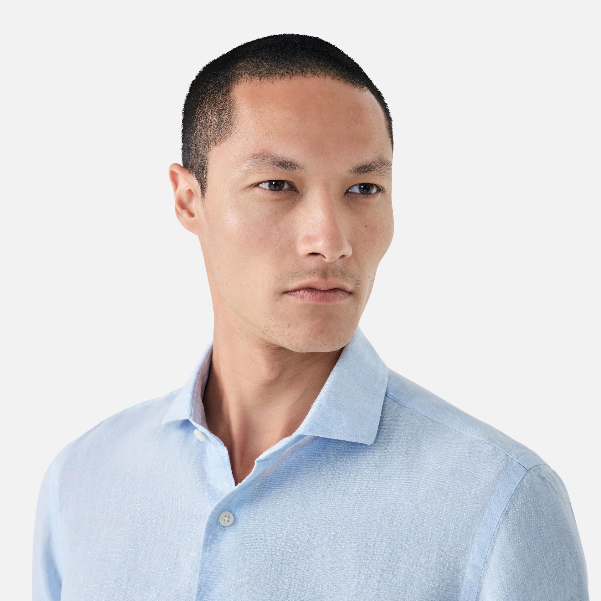 Camisa Linho Azul Claro