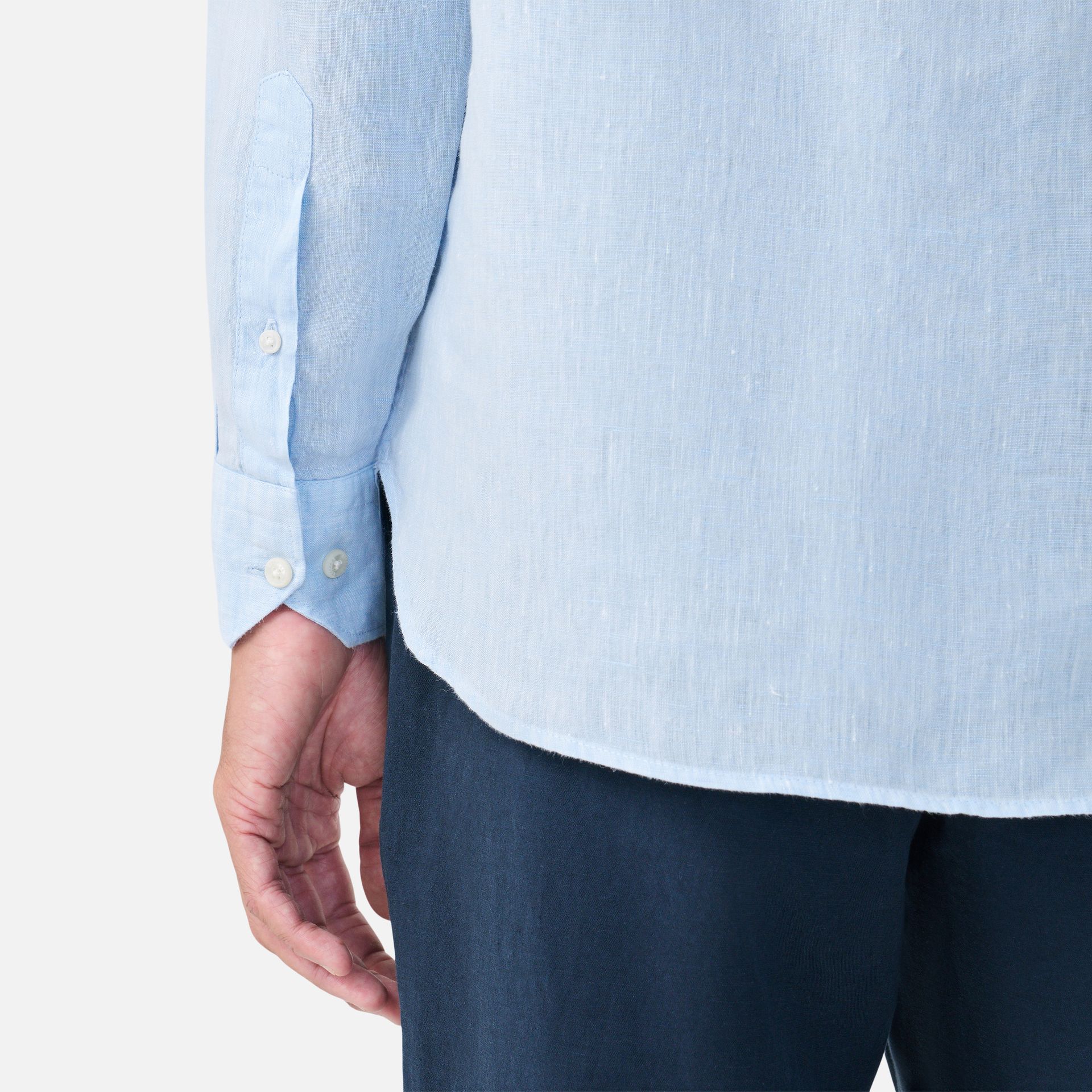 Camisa Linho Azul Claro