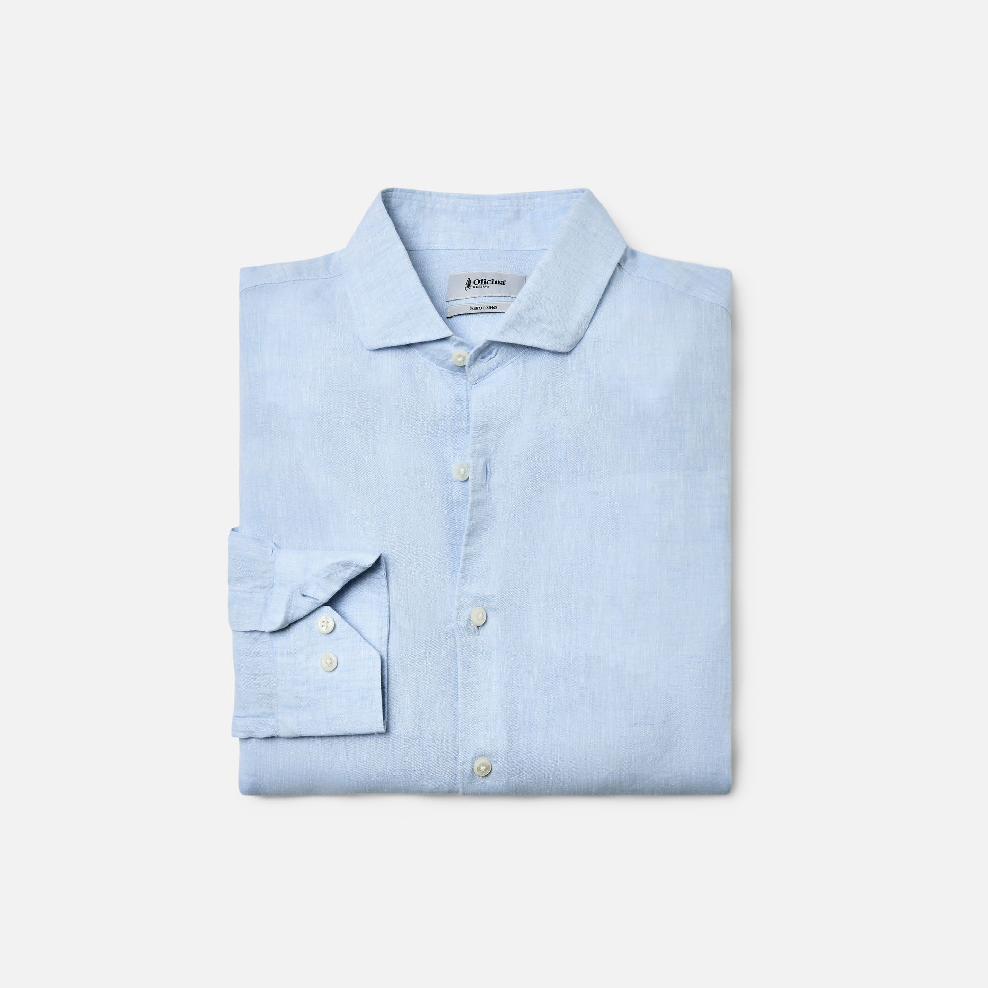 Camisa Linho Azul Claro