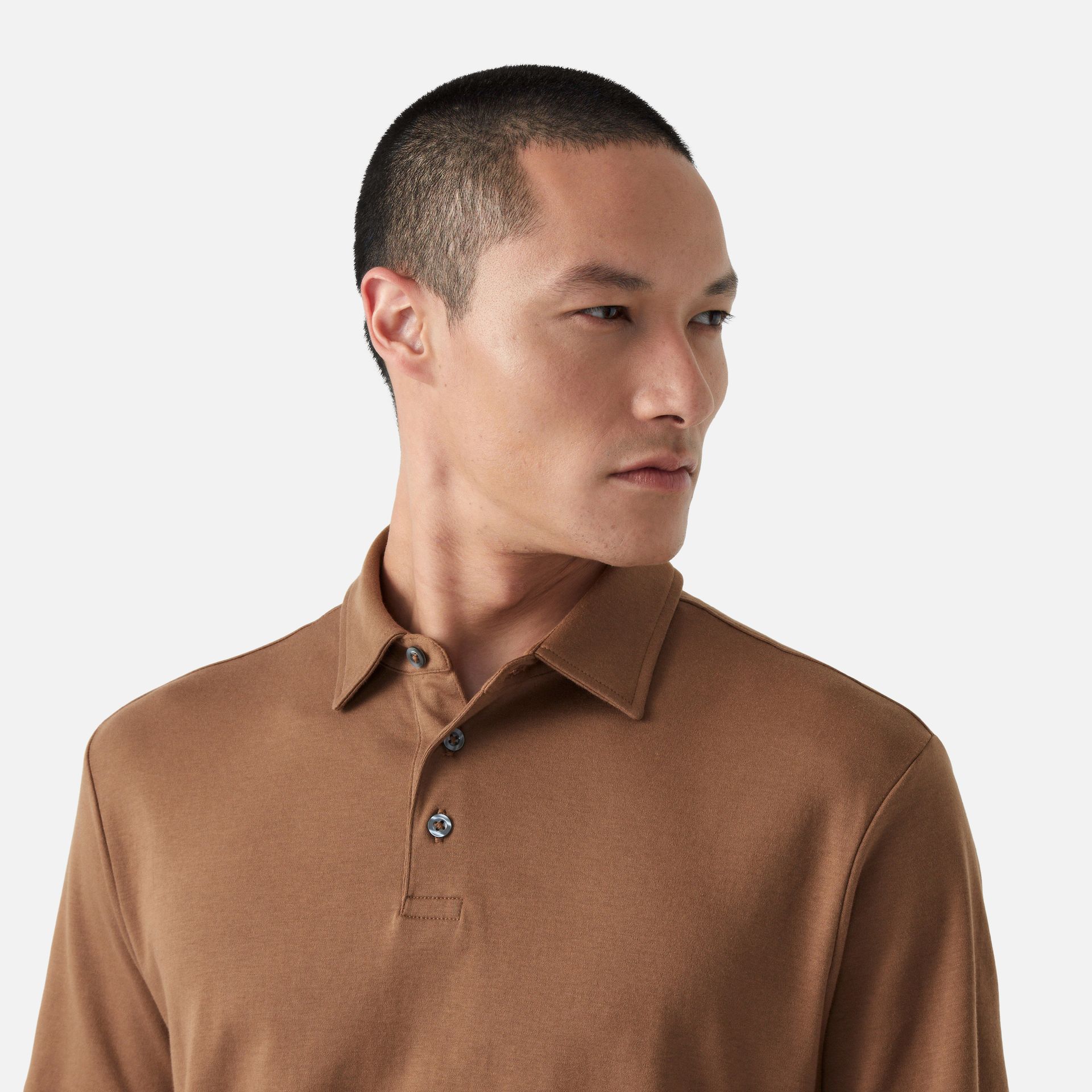 Polo Pima Malha Premium Castanho