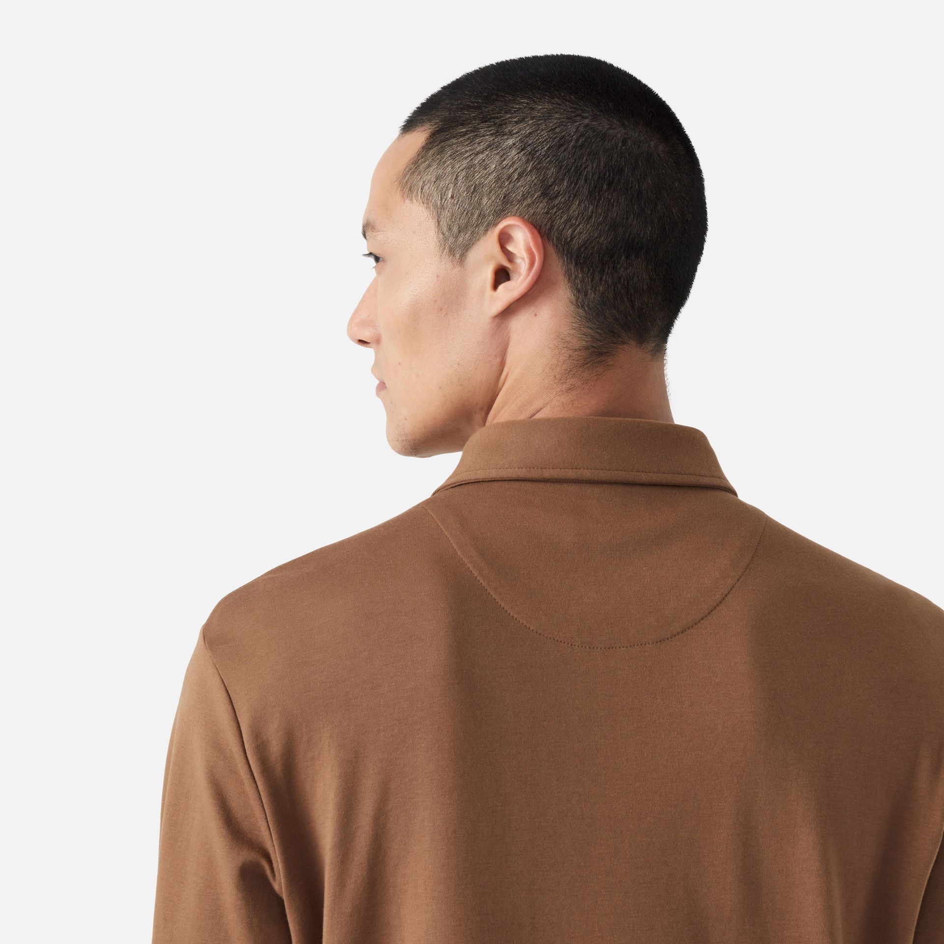 Polo Pima Malha Premium Castanho