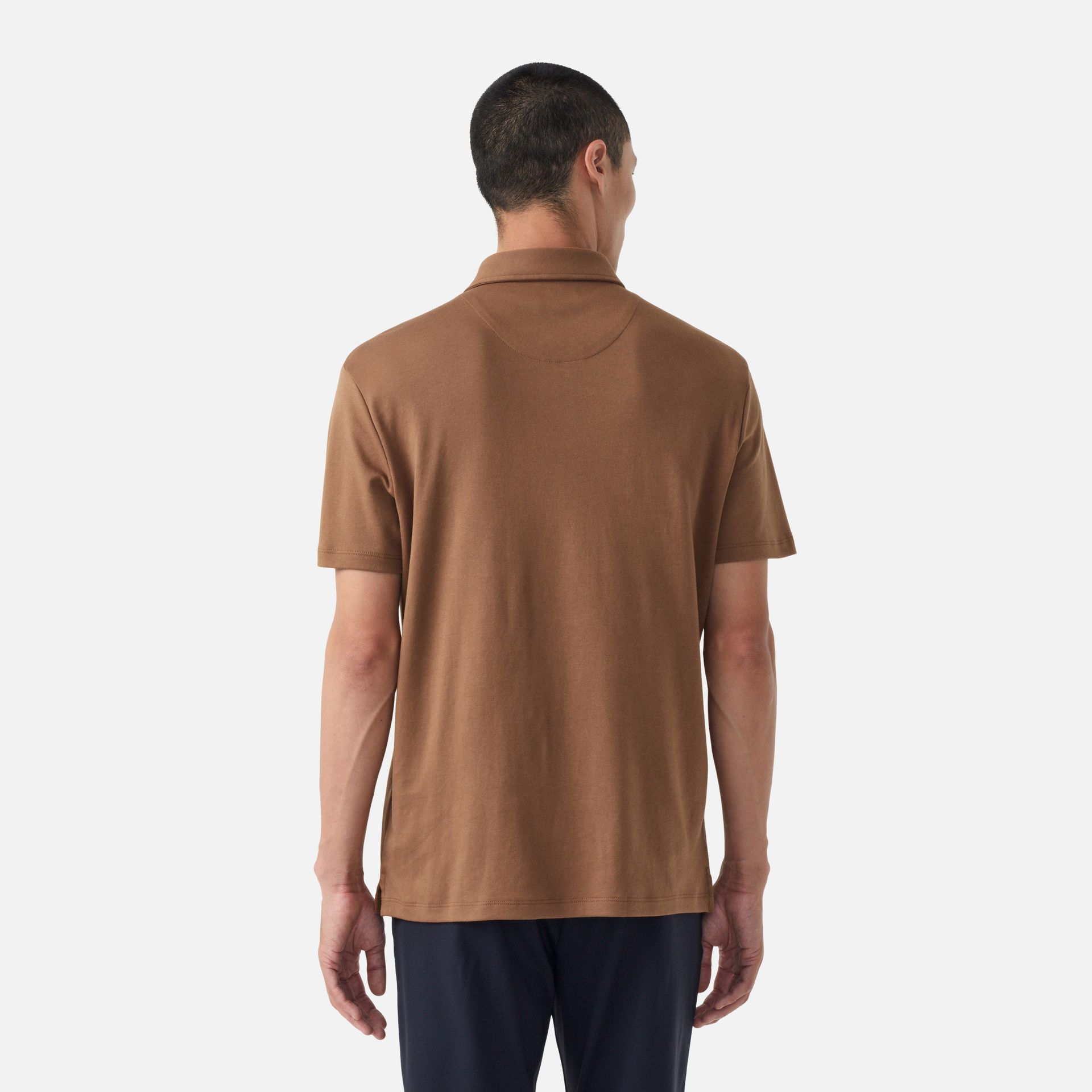 Polo Pima Malha Premium Castanho