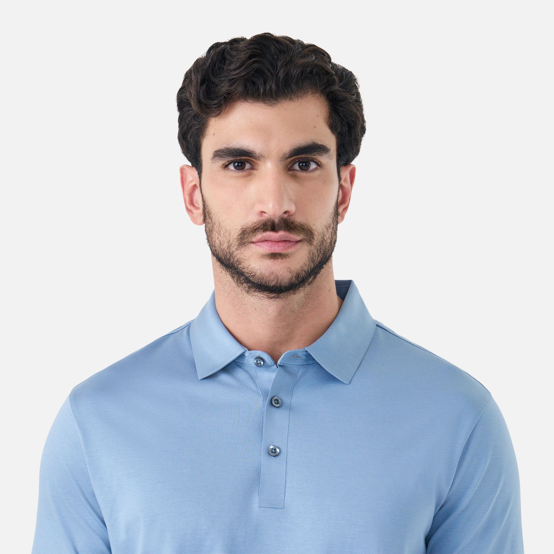 Polo Algodão Seda Azul