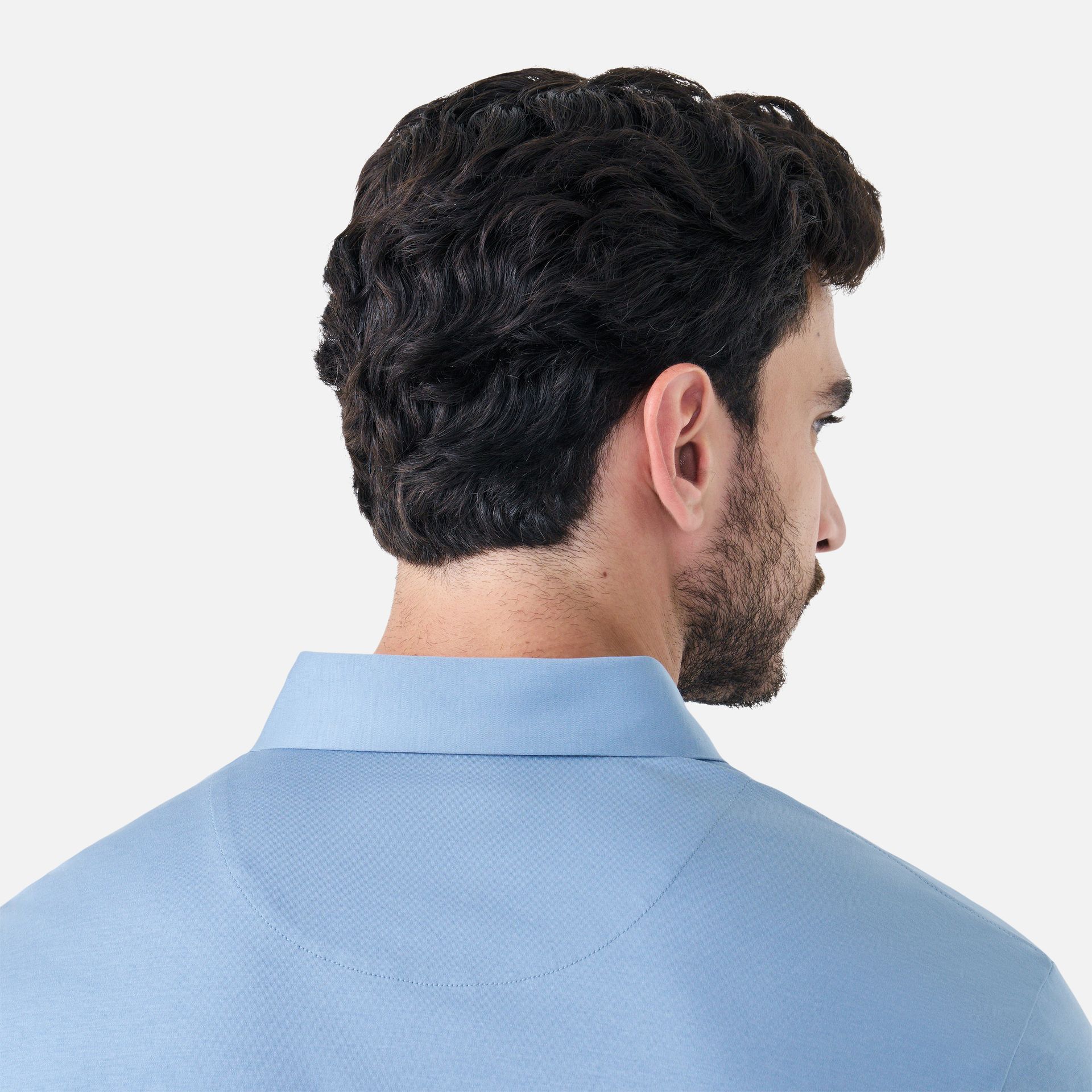 Polo Algodão Seda Azul