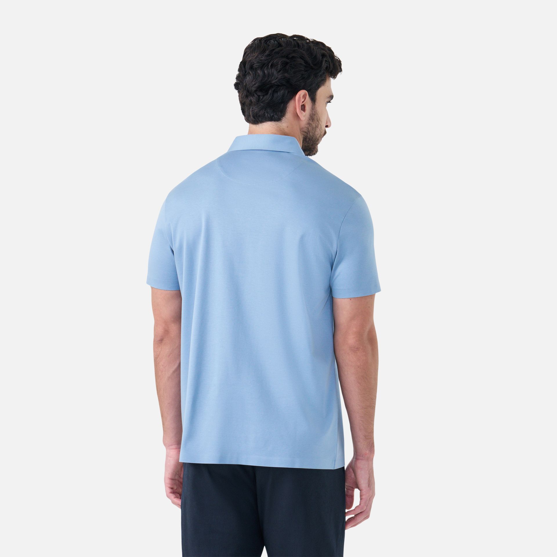 Polo Algodão Seda Azul