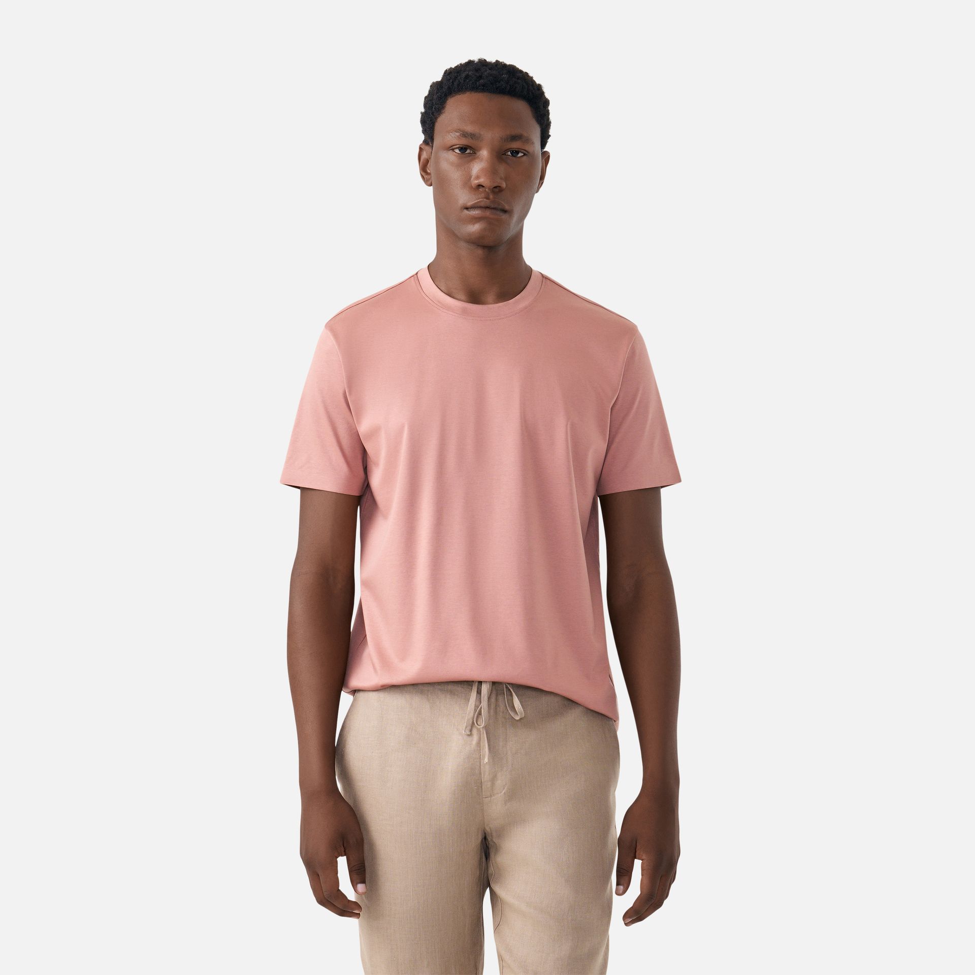 Camiseta Algodão Seda Rosa Malva