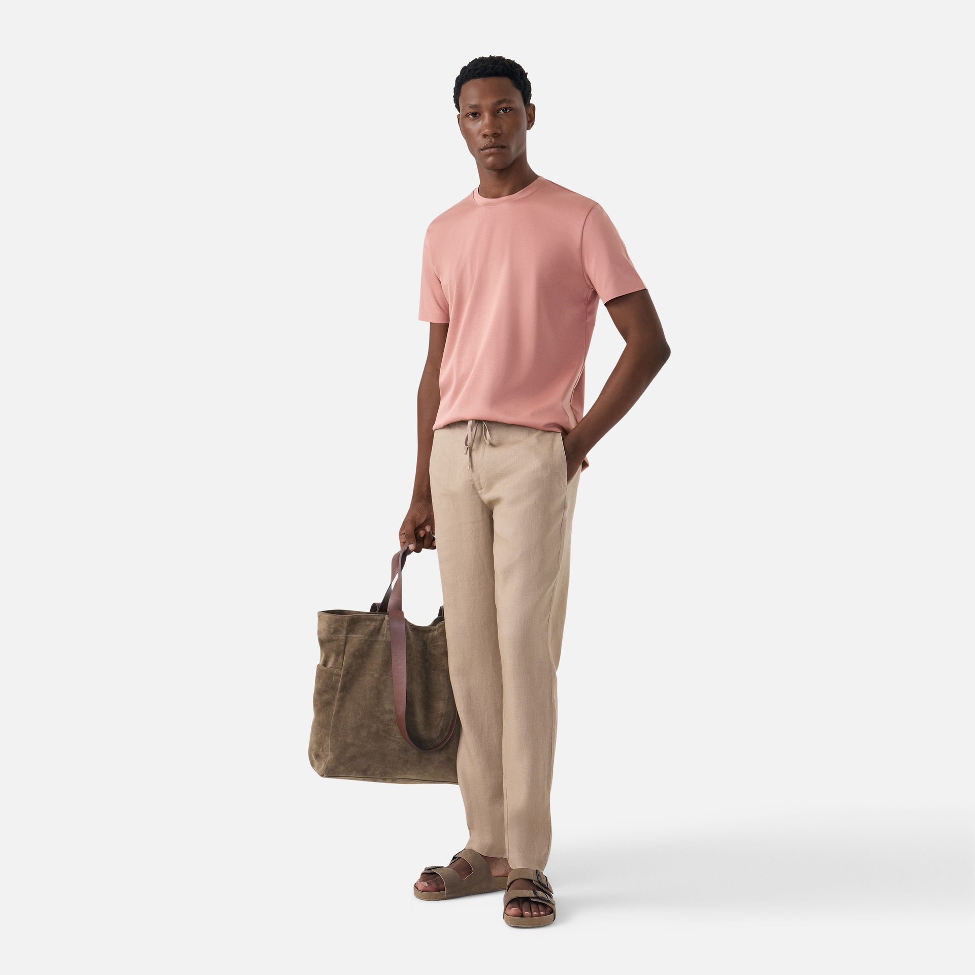 Camiseta Algodão Seda Rosa Malva