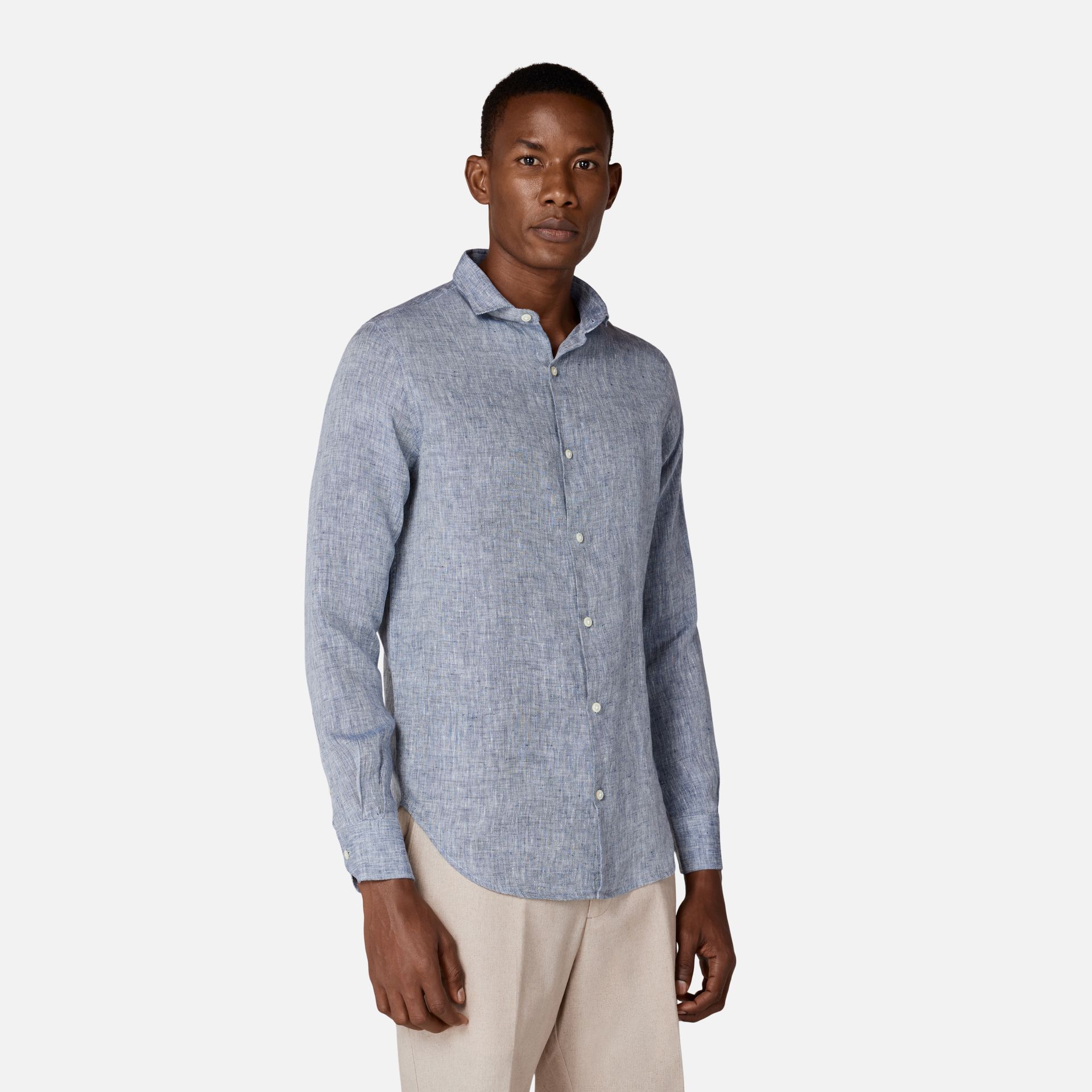 Camisa Linho Cinza Media 1
