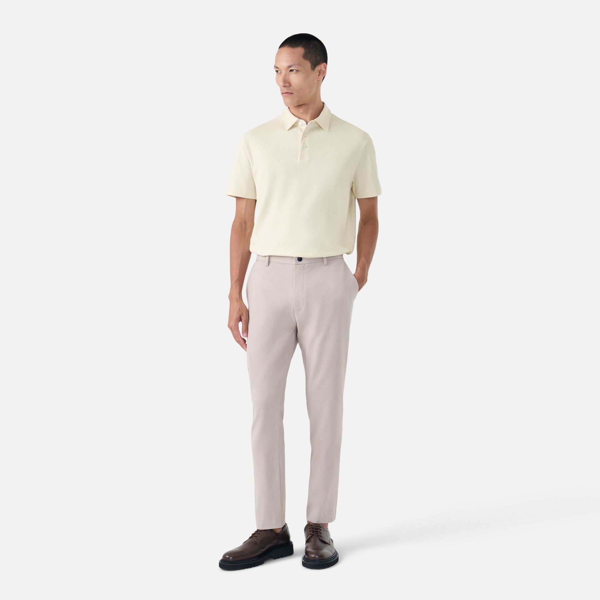 Polo Pima Malha Premium Areia