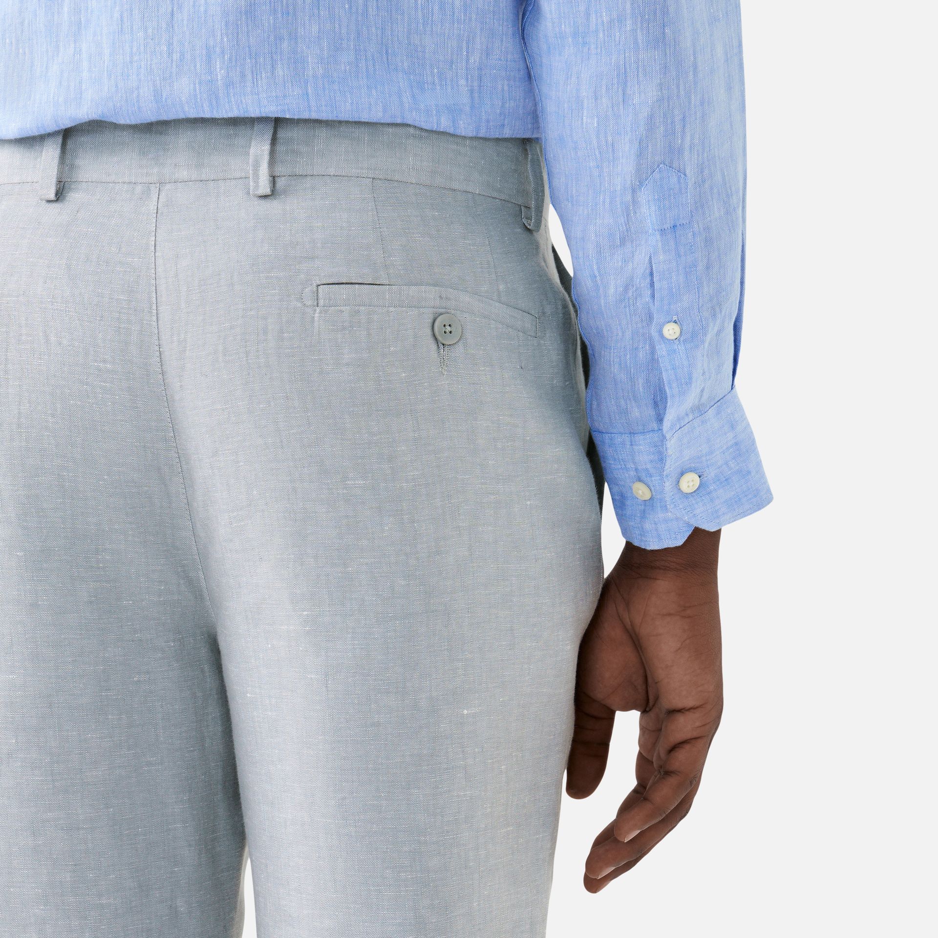 Calça Linho Italiano Cinza Media 3