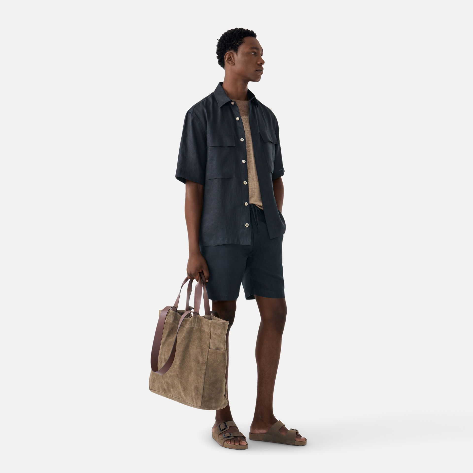 Camisa Santorini Manga Curta Preta