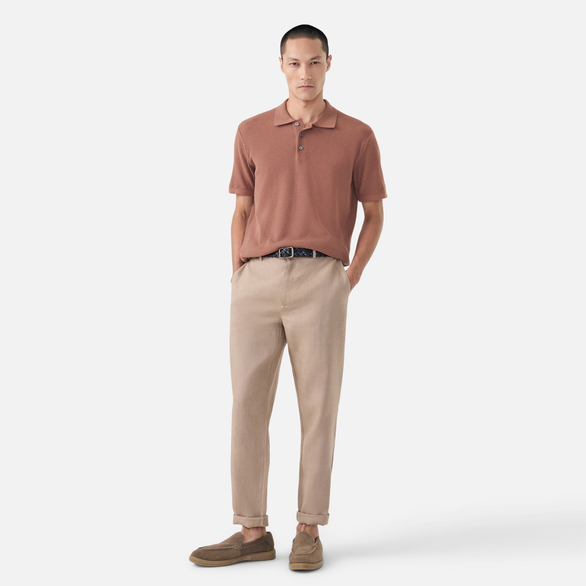 Polo Tricot Pinpoint Canela