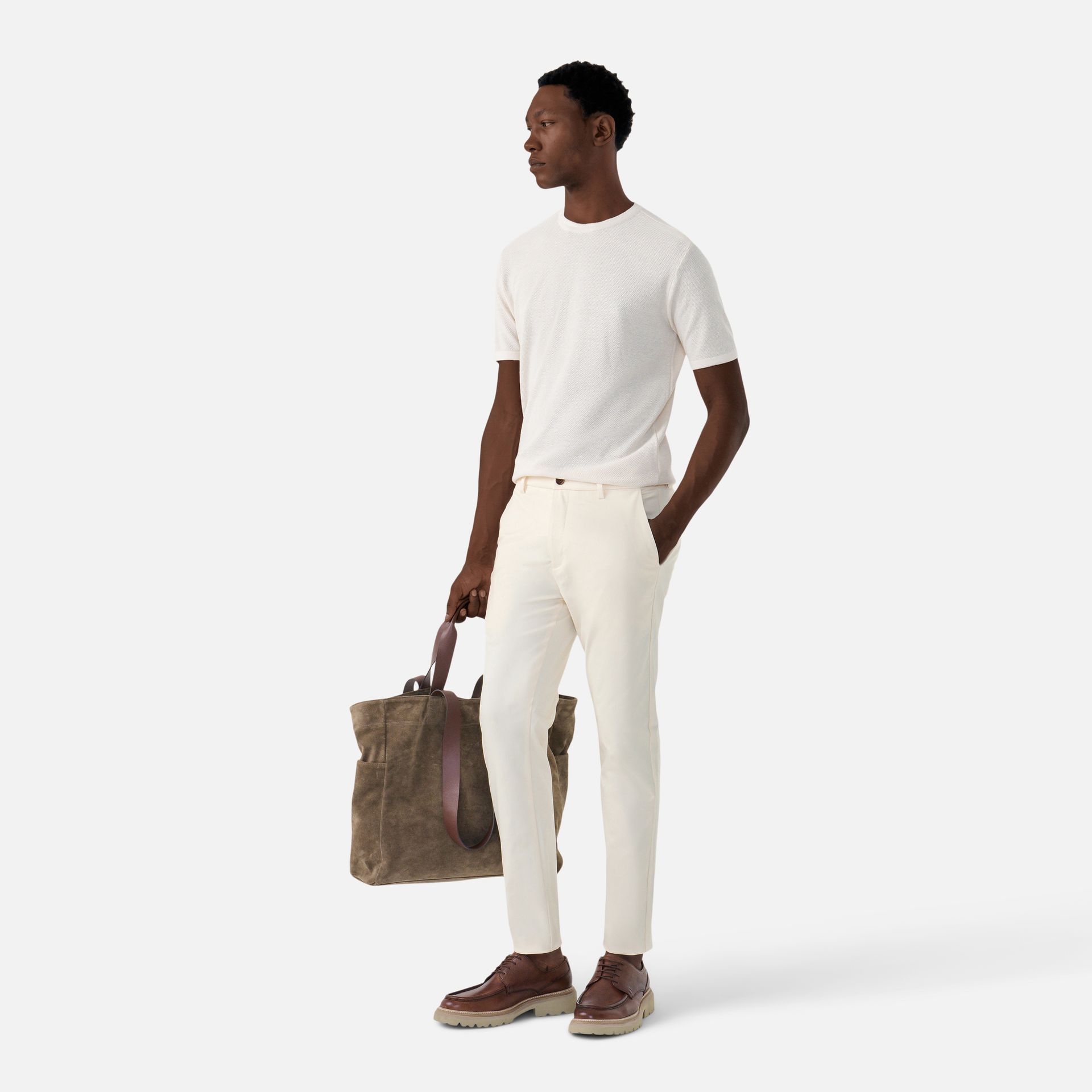 Calça Chino Areia Media 5