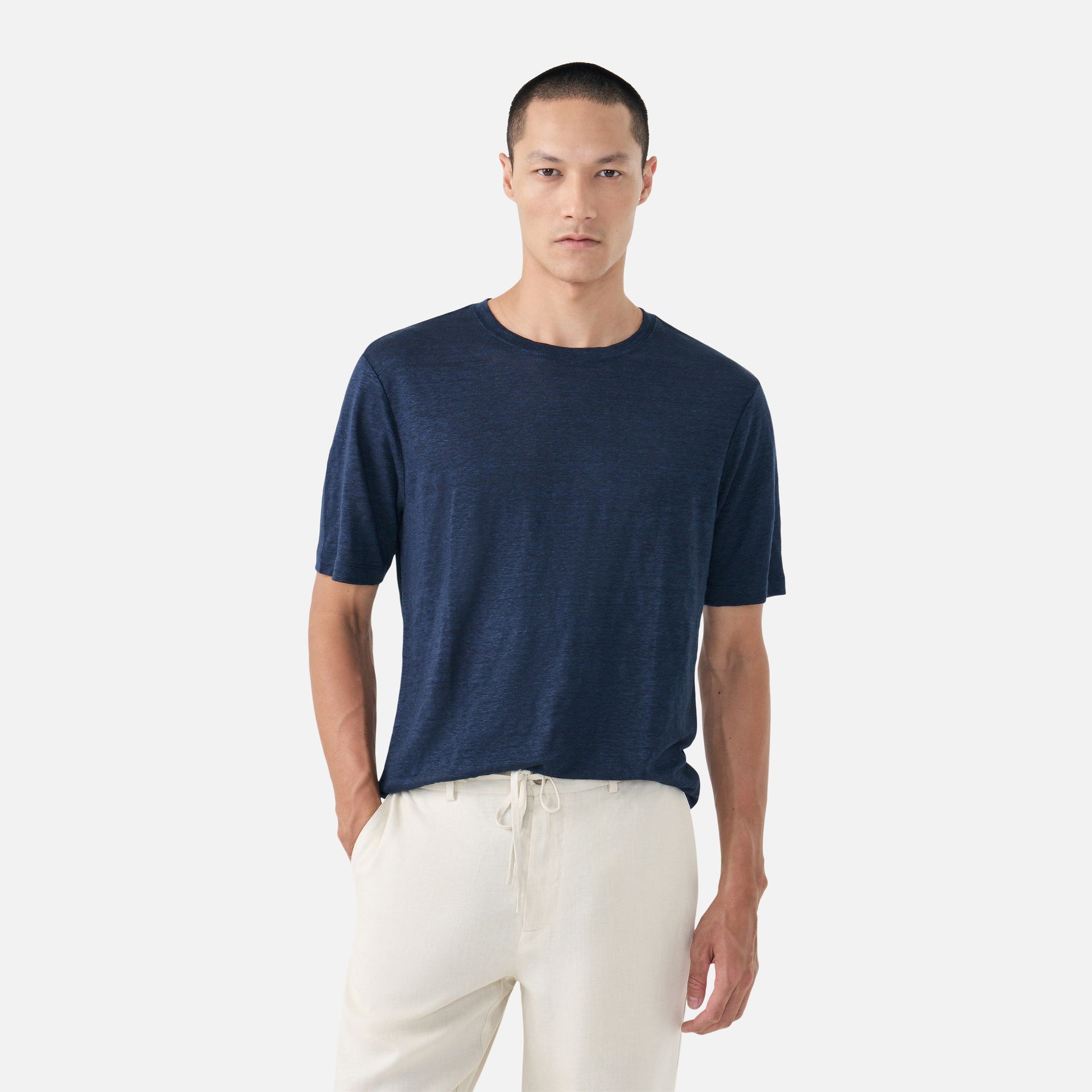 Camiseta Puro Linho Azul Marinho