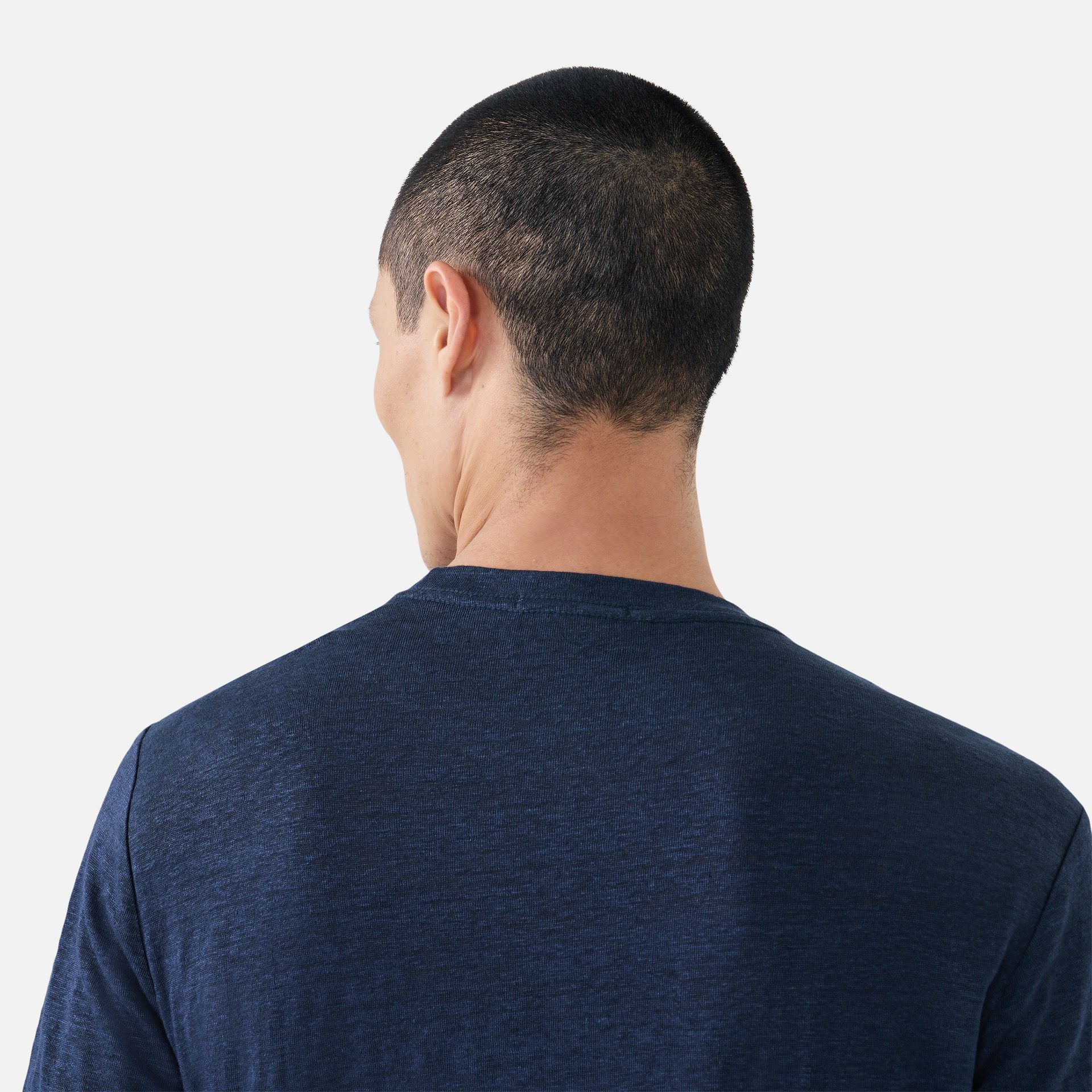 Camiseta Puro Linho Azul Marinho Media 3