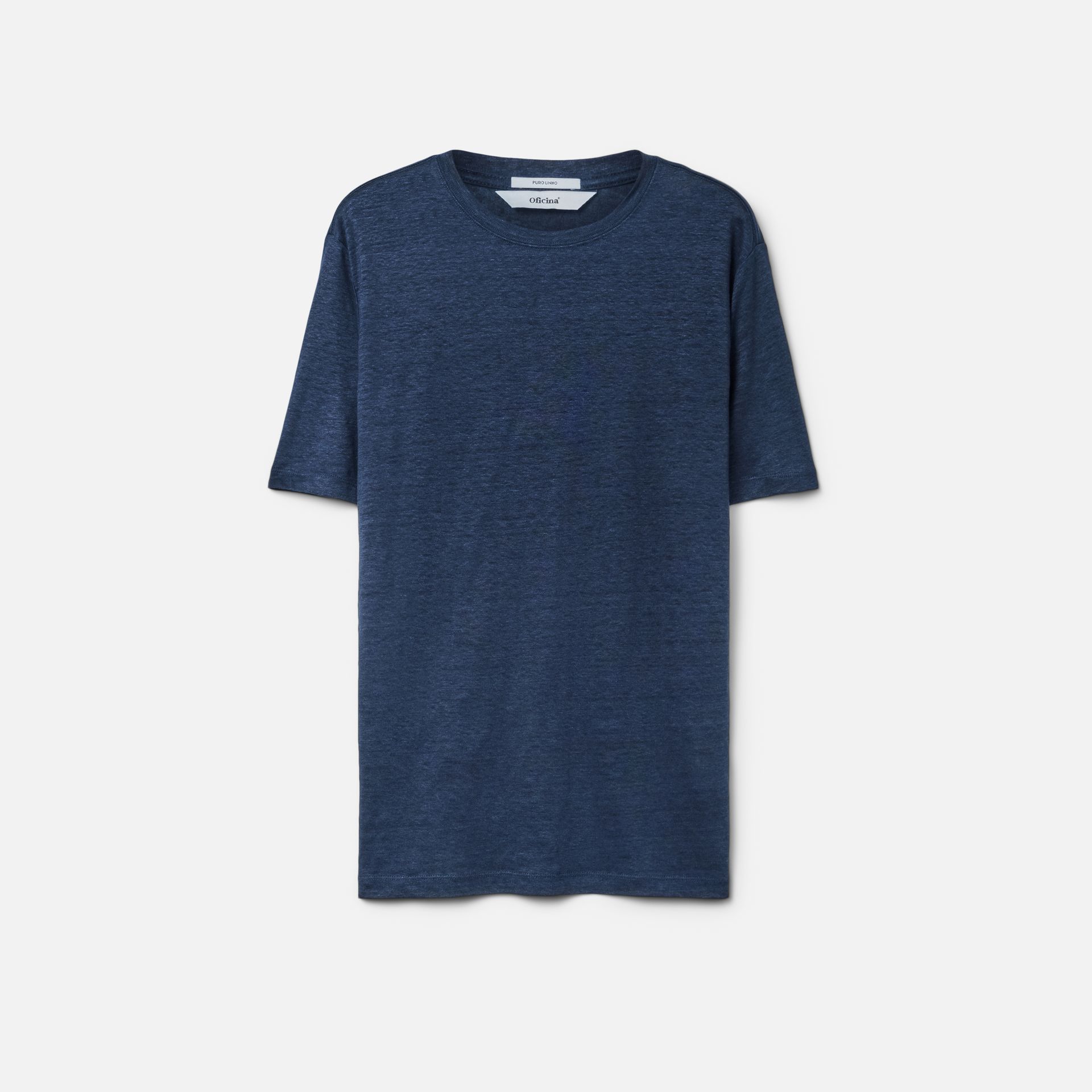 Camiseta Puro Linho Azul Marinho Media 6