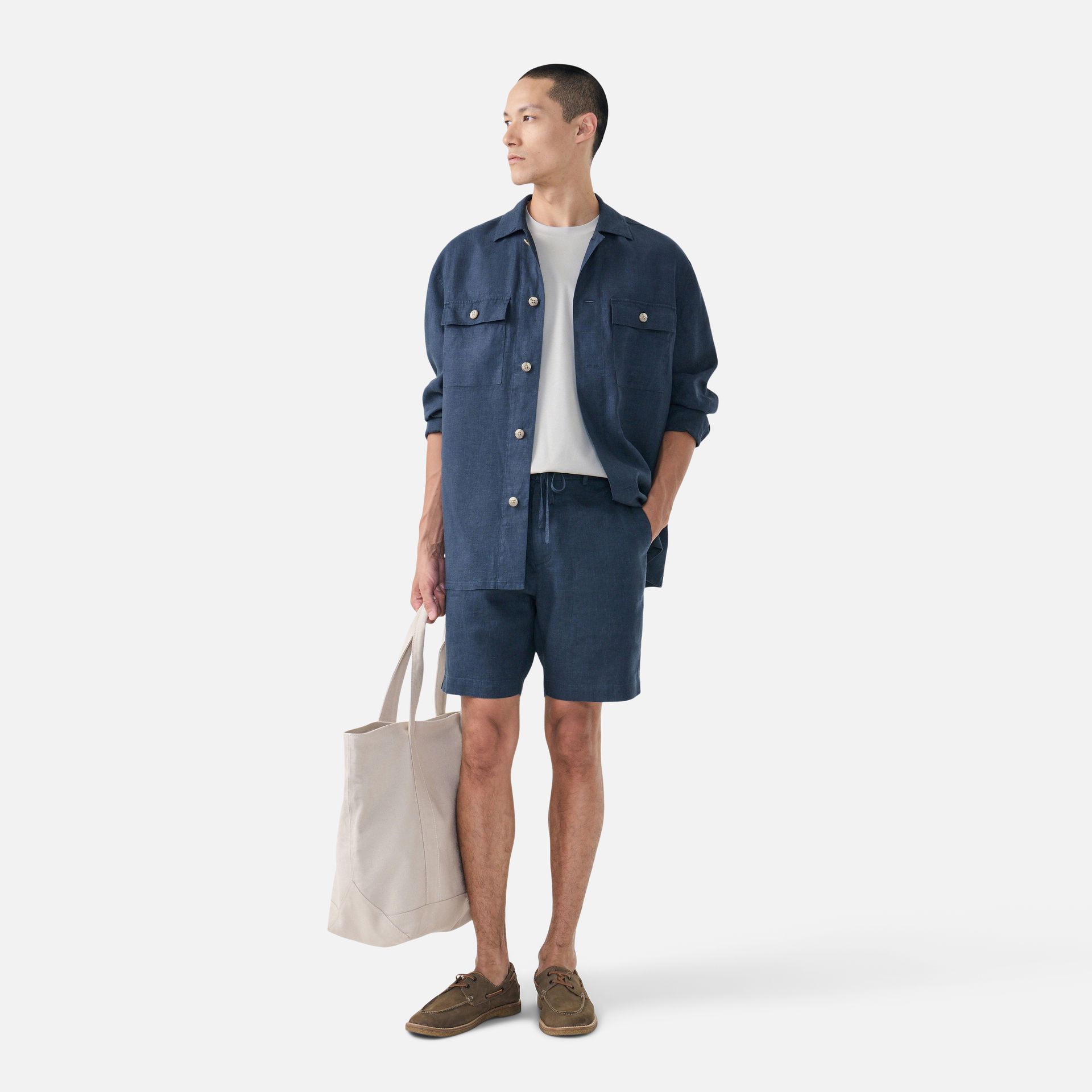 Bermuda Cânhamo Santorini Azul Marinho