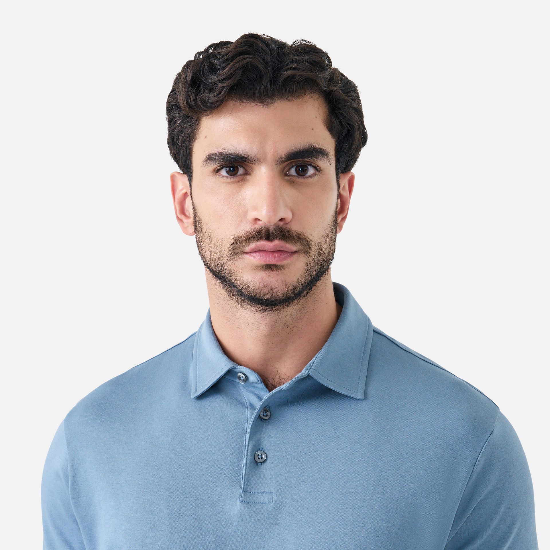 Polo Pima Malha Premium Azul