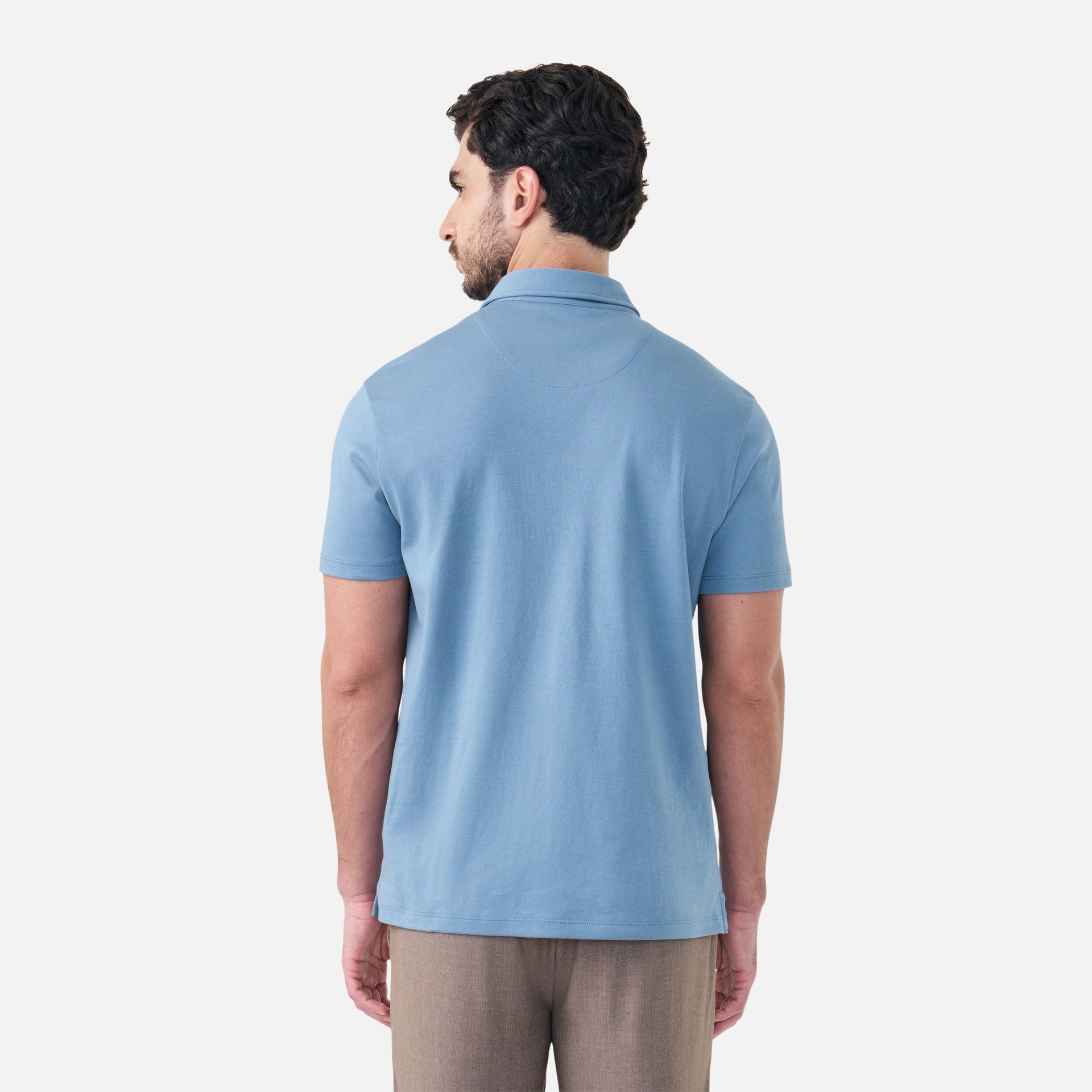 Polo Pima Malha Premium Azul