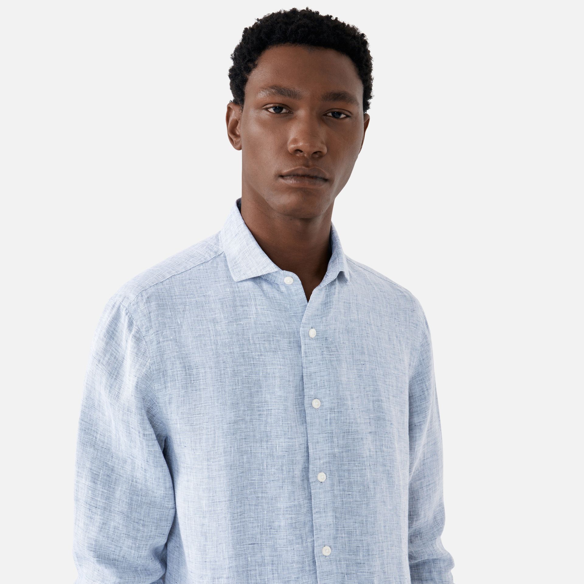 Camisa Linho Azul Marinho