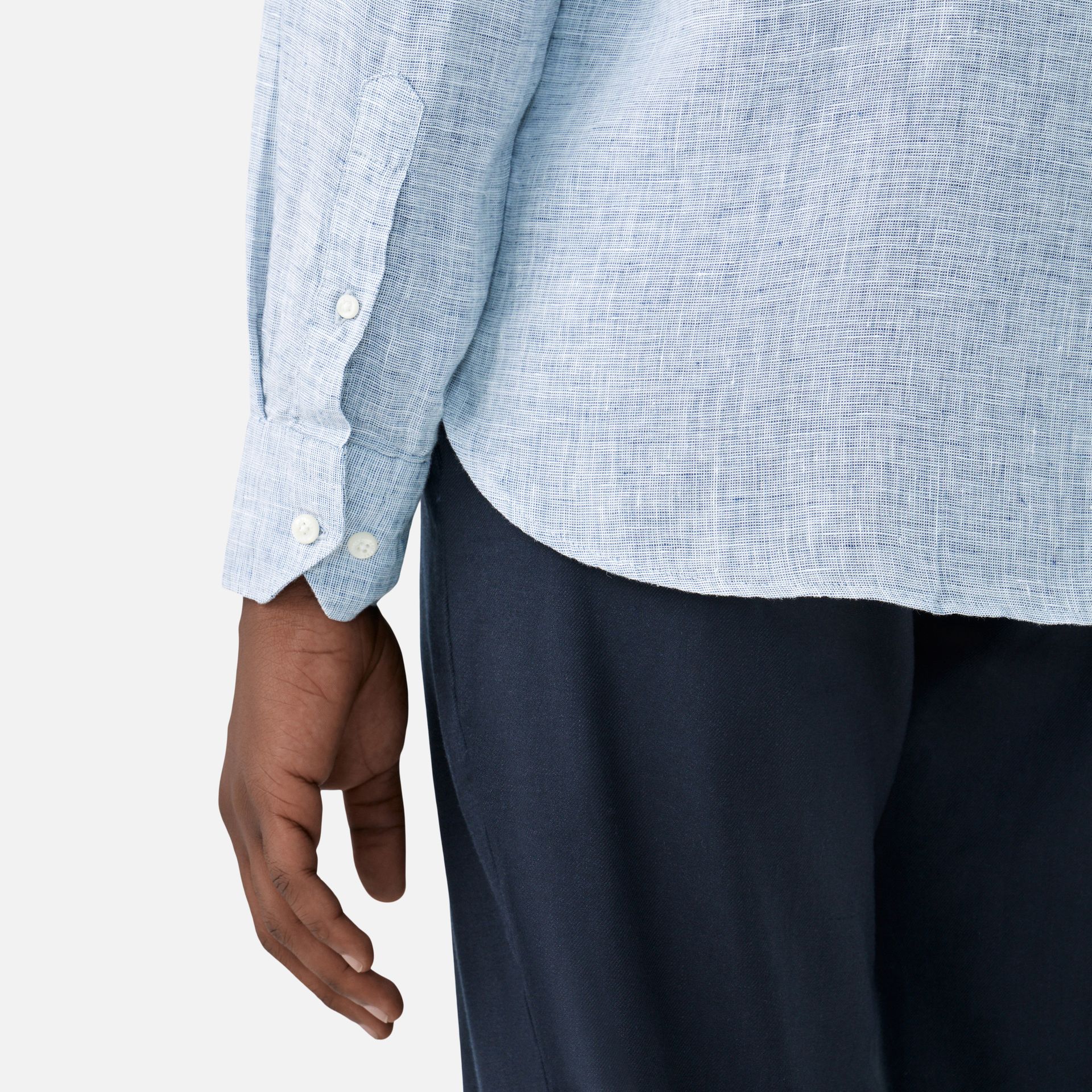 Camisa Linho Azul Marinho